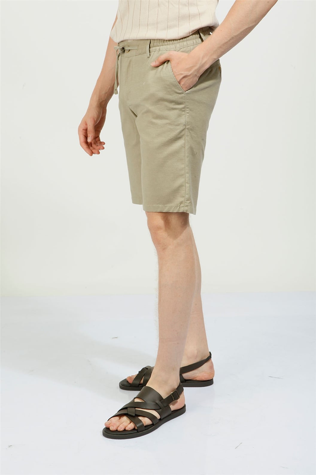 Yeşil Slim Fit Bermuda Şort