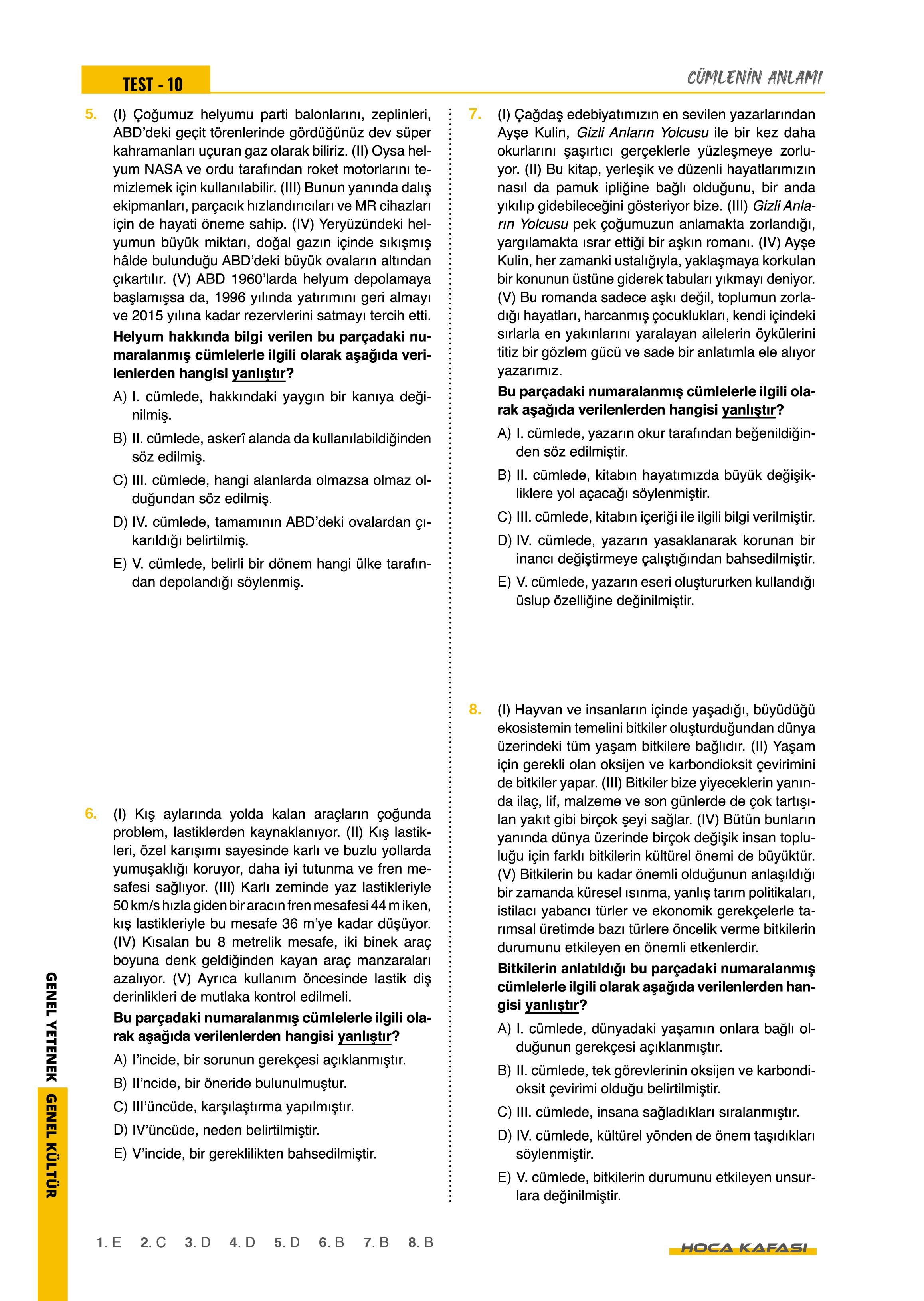 2025 KPSS GY-GK Türkçe-Matematik- Tarih- Coğrafya- Vatandaşlık Yaprak Test  5 Li Set
