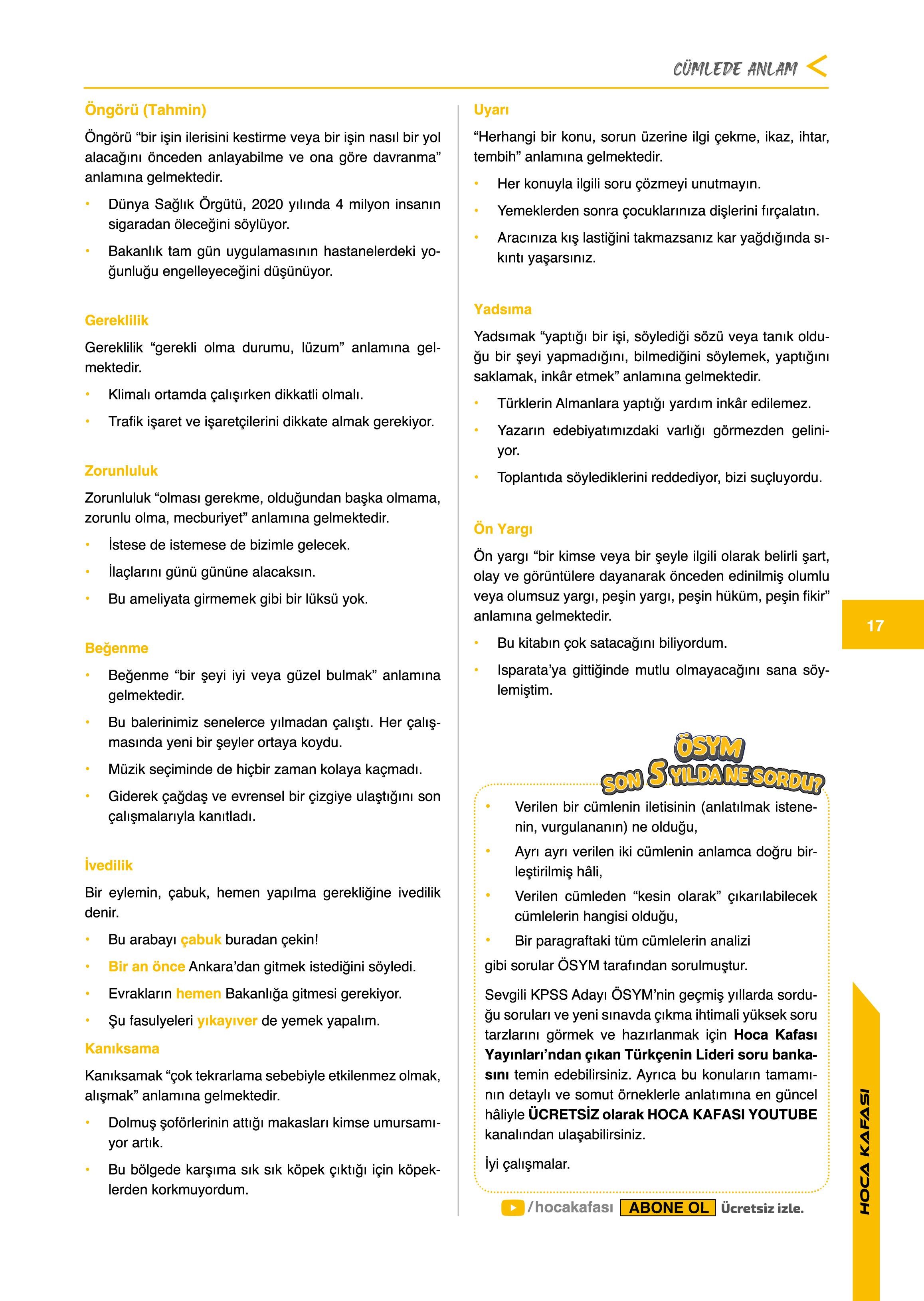 2026 KPSS Türkçe Ders Anlatım Föyü