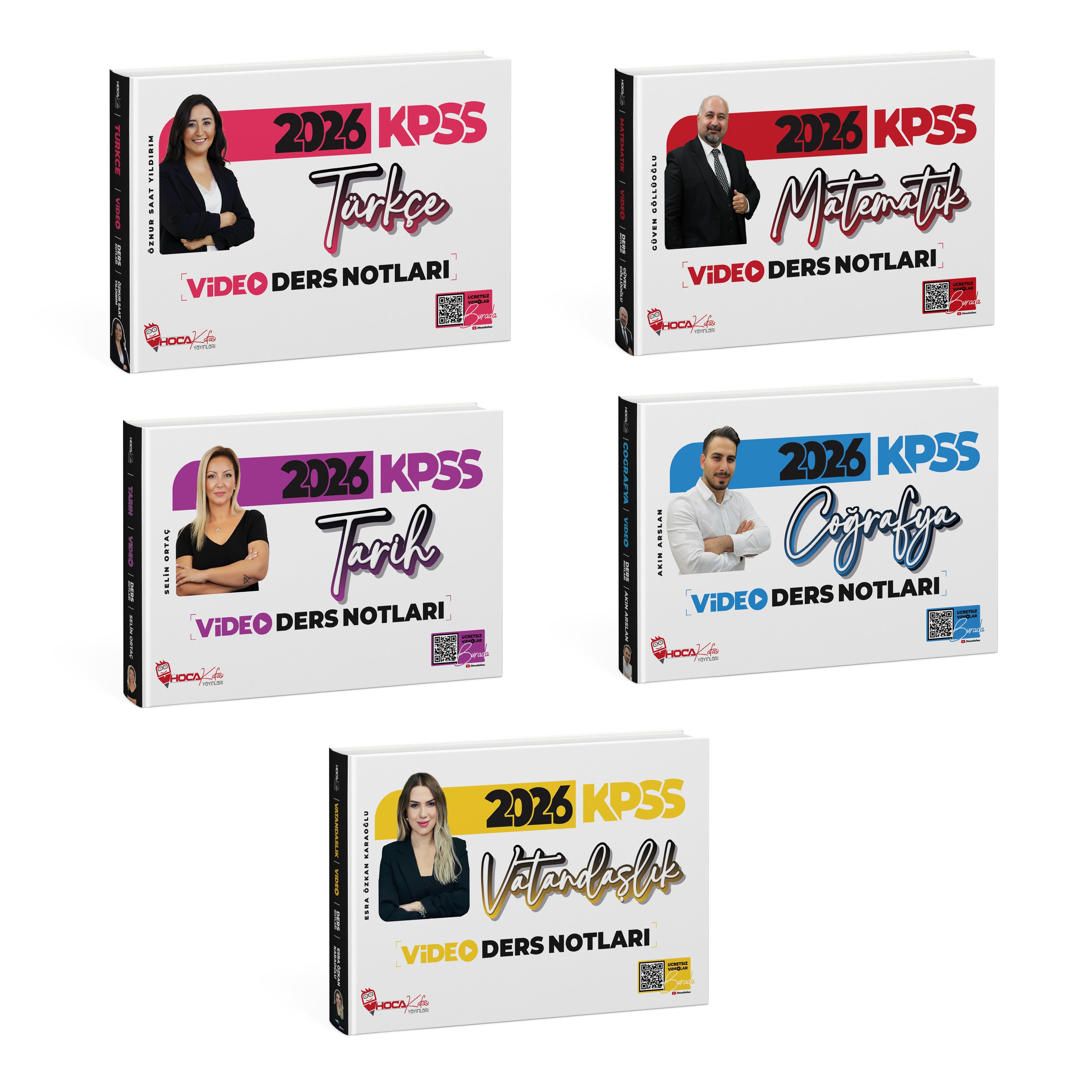2026 KPSS Türkçe- Matematik- Tarih- Coğrafya-Vatandaşlık Video Ders Notlar 5 Li Set