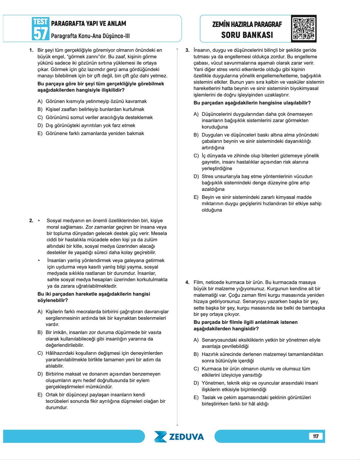 2026 KPSS Türkçe Soru Bankası- Notlar - Zemin hazırla Paragraf 2 Lİ Set