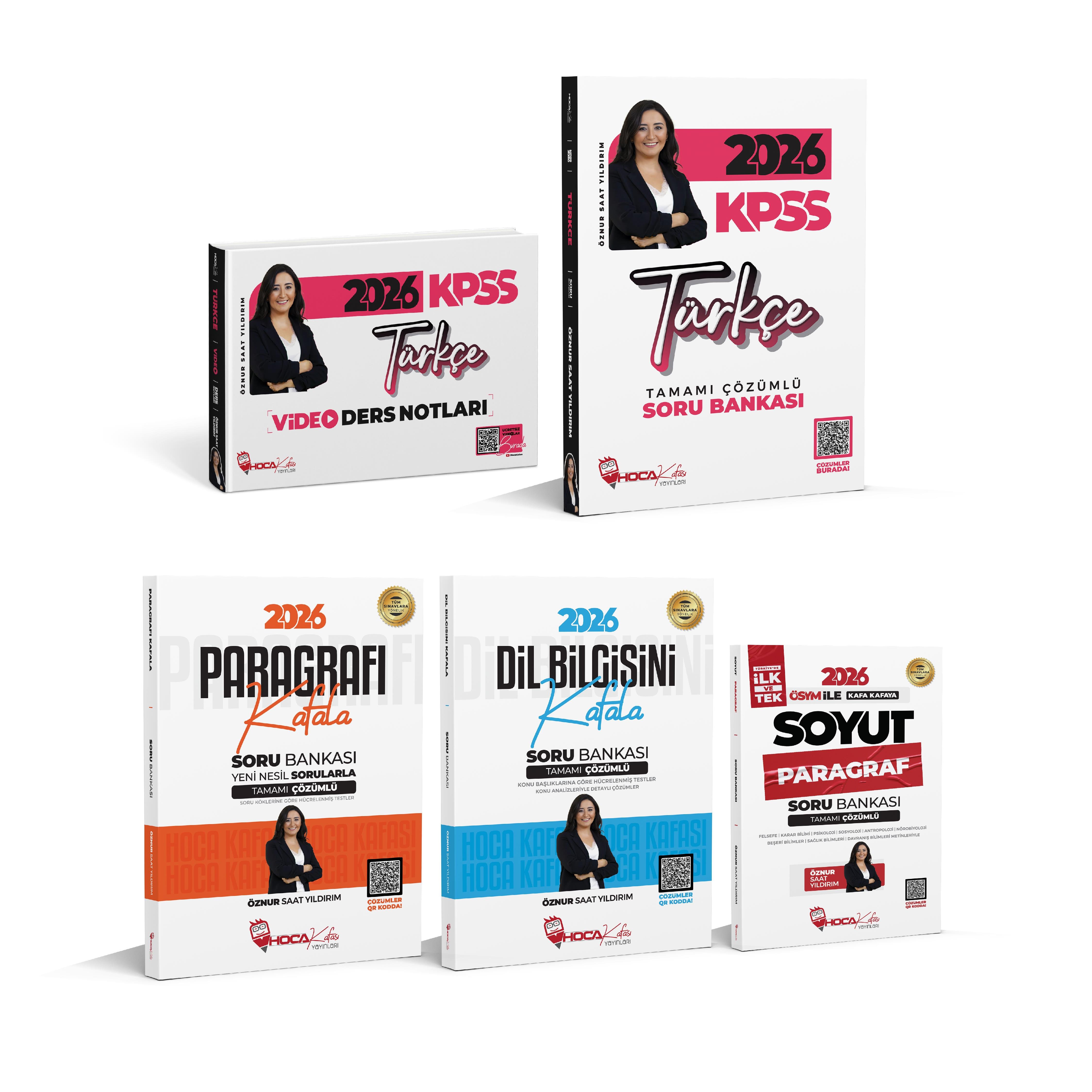 2026 KPSS Türkçe Soru Bankası-Video- Dil Bilgisini Kafala- Paragrafı Kafala- Soyut Paragraf Soru Bankası 5 Li Set