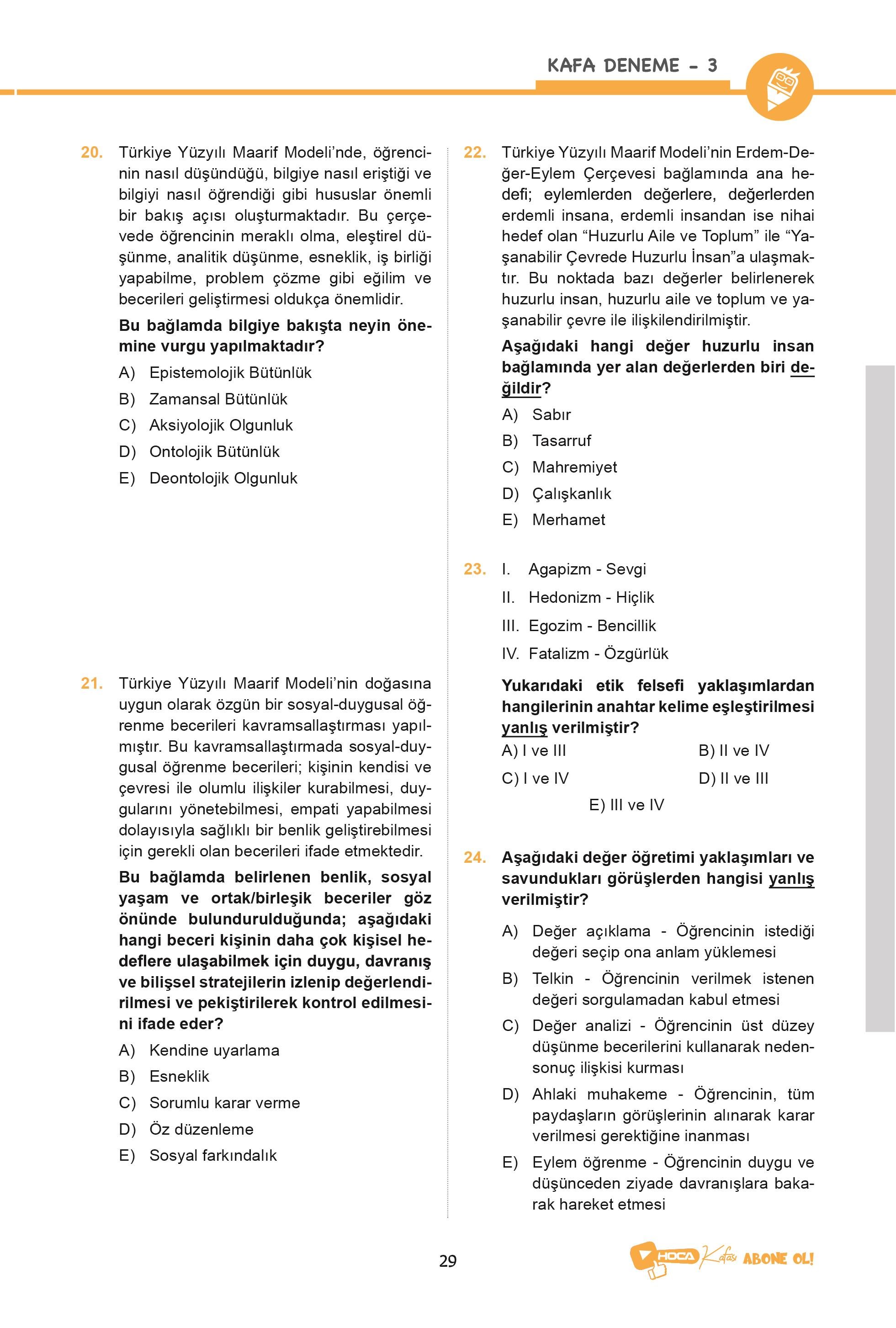 2026 MEB-AGS 10'lu Eğitimin Temelleri ve Türk Millî Eğitim Sistemi - 10'lu Mevzuat Bilgisi Tamamı Çözümlü Deneme