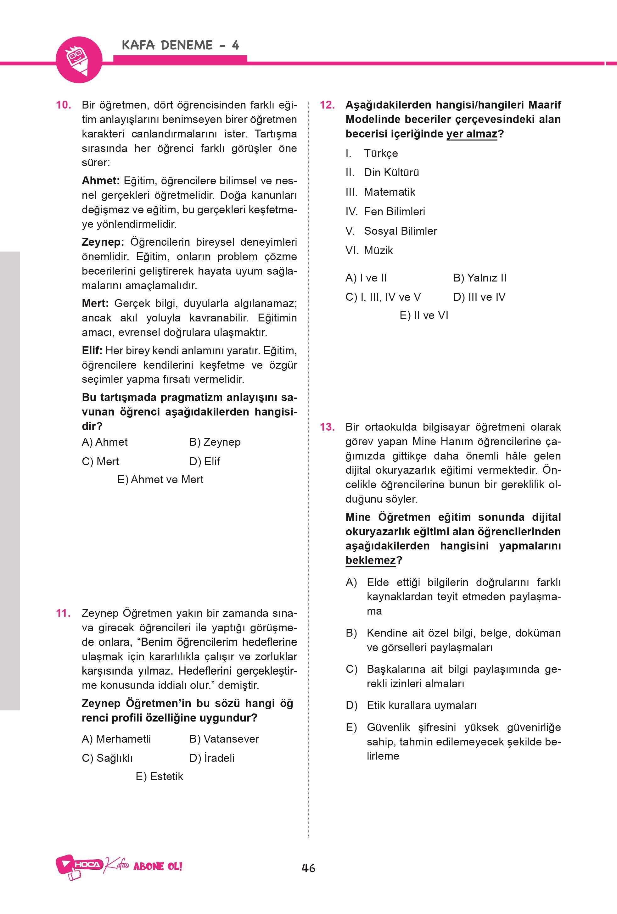 2026 MEB AGS Eğitimin Temelleri ve Türk Millî Eğitim Sistemi Tamamı Çözümlü 10 Deneme Sınavı