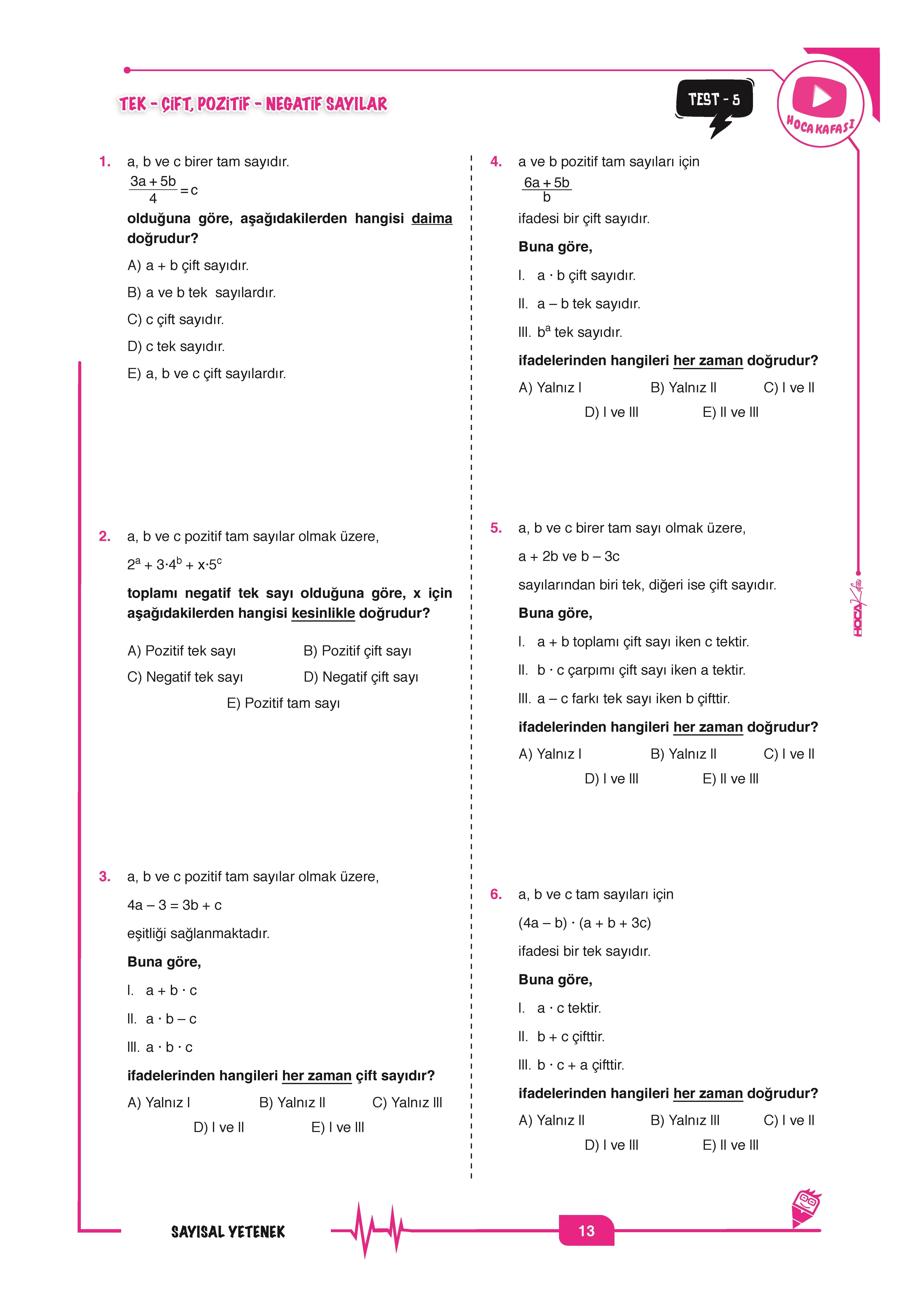 2026 MEB – AGS Sayısal Yetenek Soru Bankası