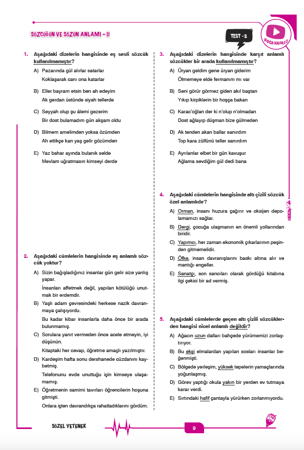 2026 MEB-AGS Sözel Yetenek-Sayısal Yetenek- Mevzuat-Tarih-Coğrafya- Eğitimin Temelleri (Ömer Ekici) Soru Bankası 6 Lı Set