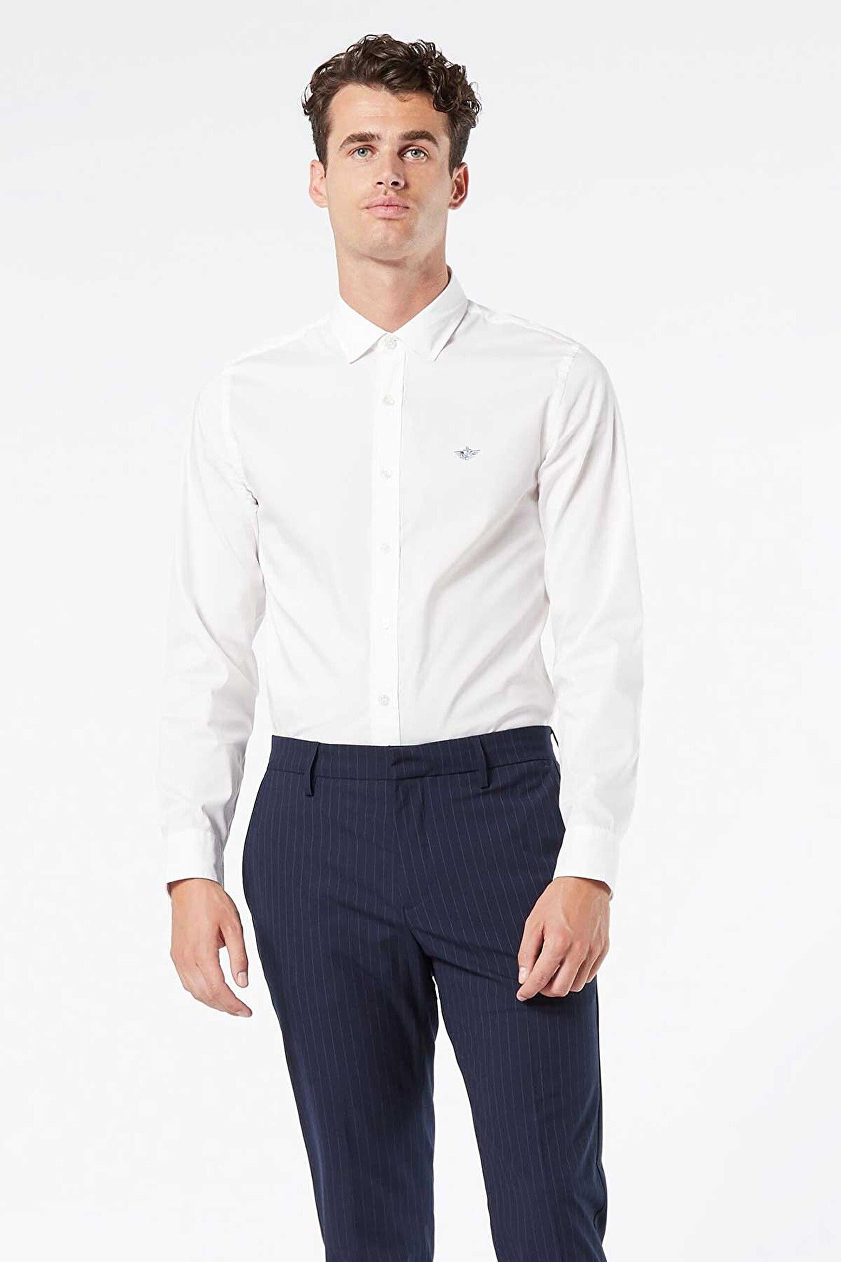 Refined Poplin Beyaz Gömlek Beige