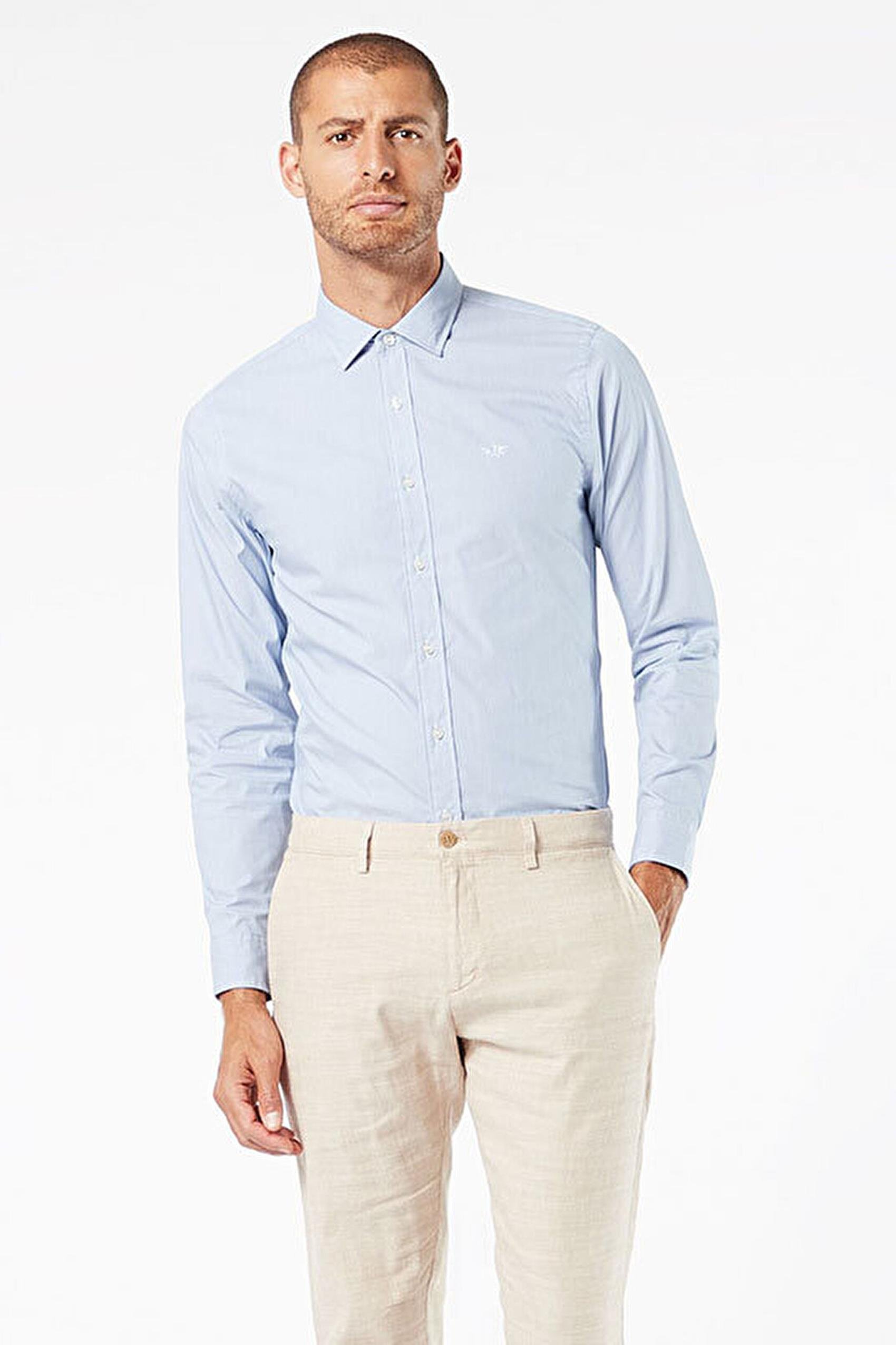Refined Poplin Mavi Gömlek Blue