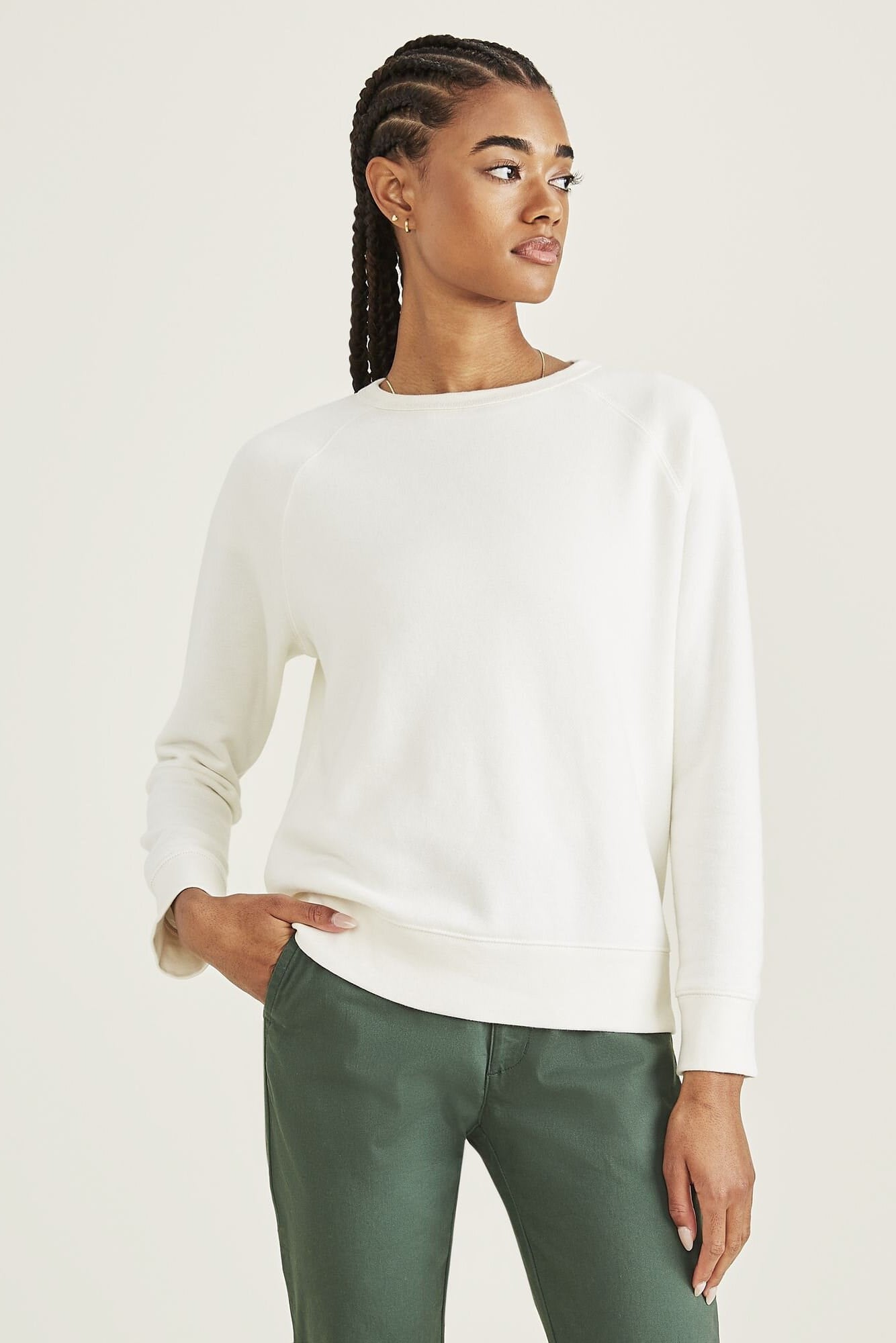 Yuvarlak Yaka Sweatshirt White