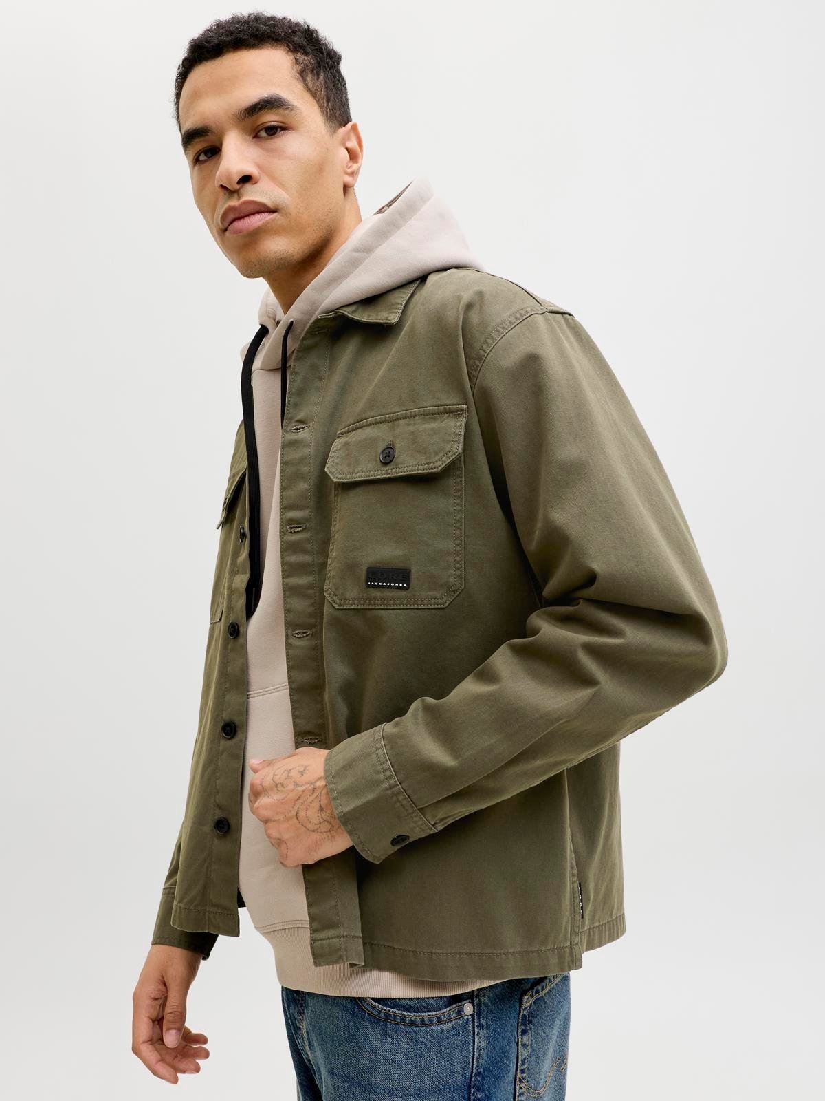 JCOBEN CLASSIC FUSION BADGE OVERSHIRT Grape Leaf