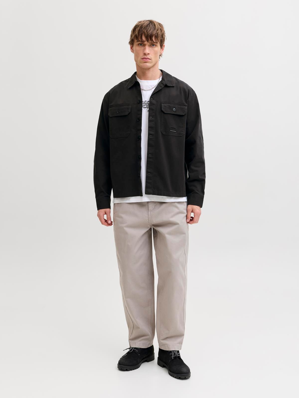 JCOBEN CLASSIC FUSION BADGE OVERSHIRT Black