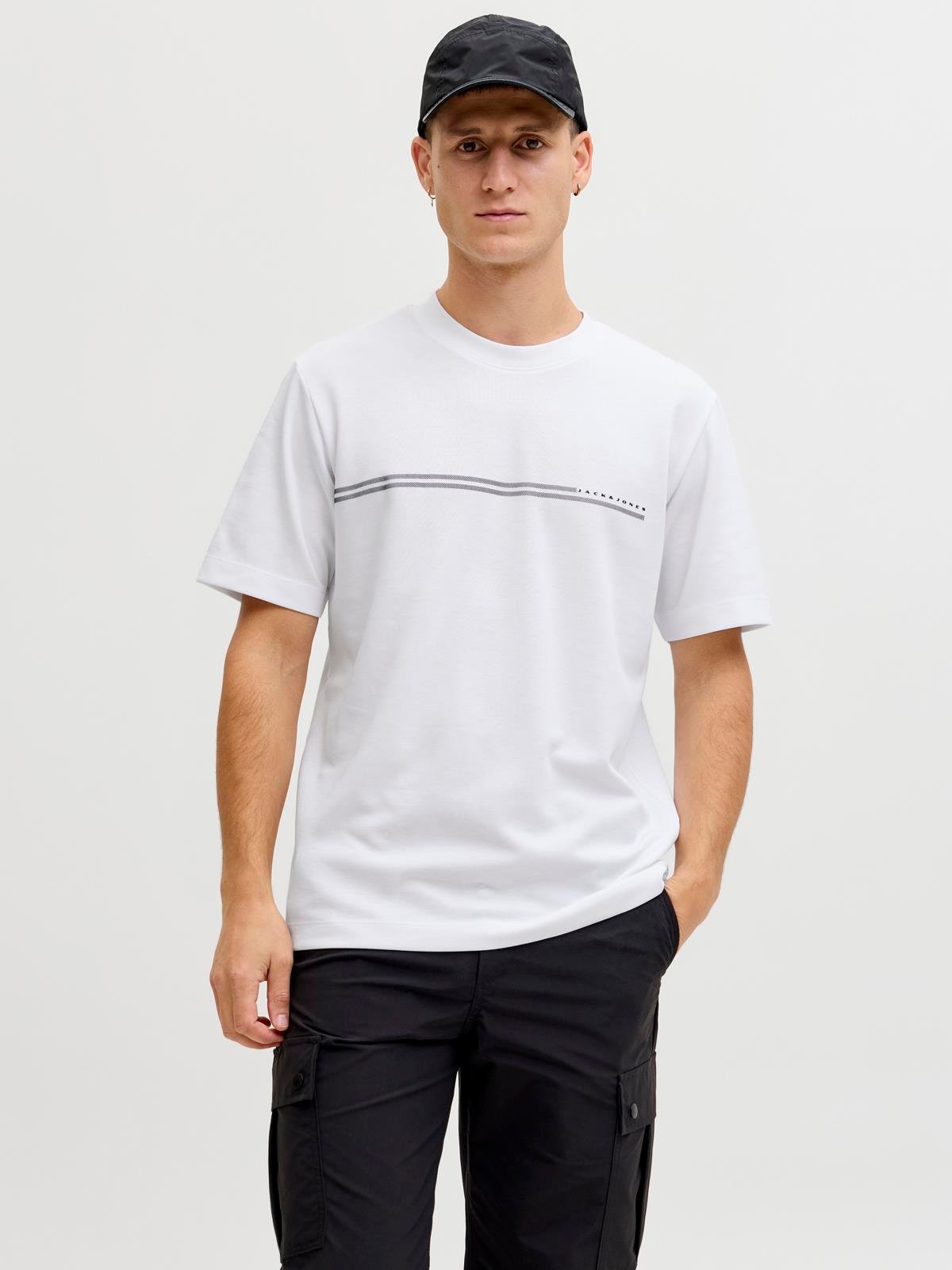 JCOFUSION CHEST BRAND TEE SS CREW NOOS Bright White