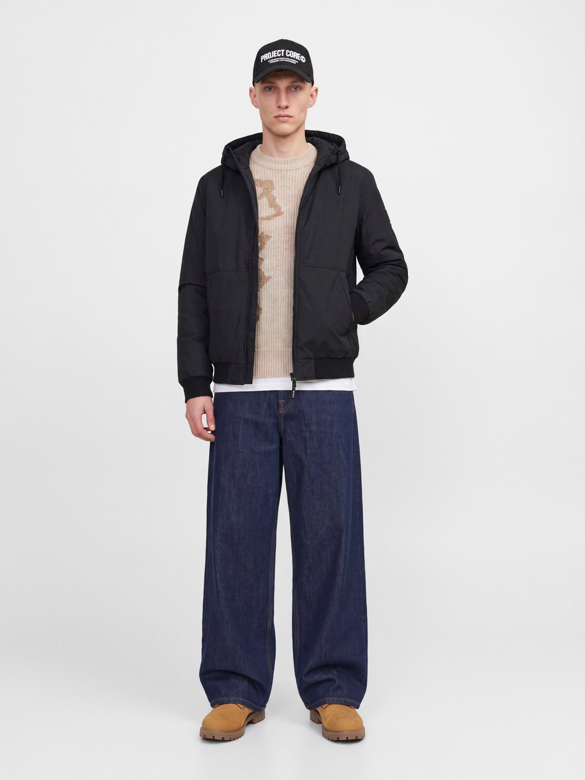 JCOFUSION PU BOMBER JACKET SN Black