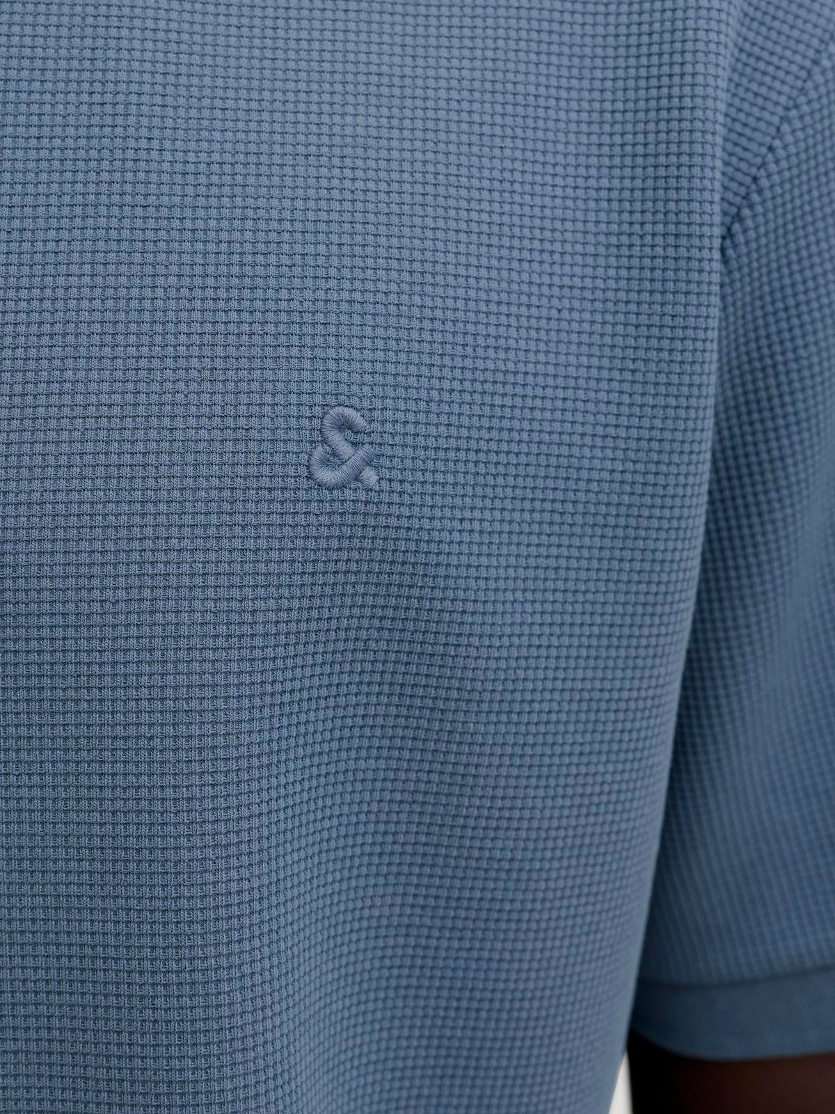 JJEAUSTIN ZIP POLO SS NOOS Blue Mirage