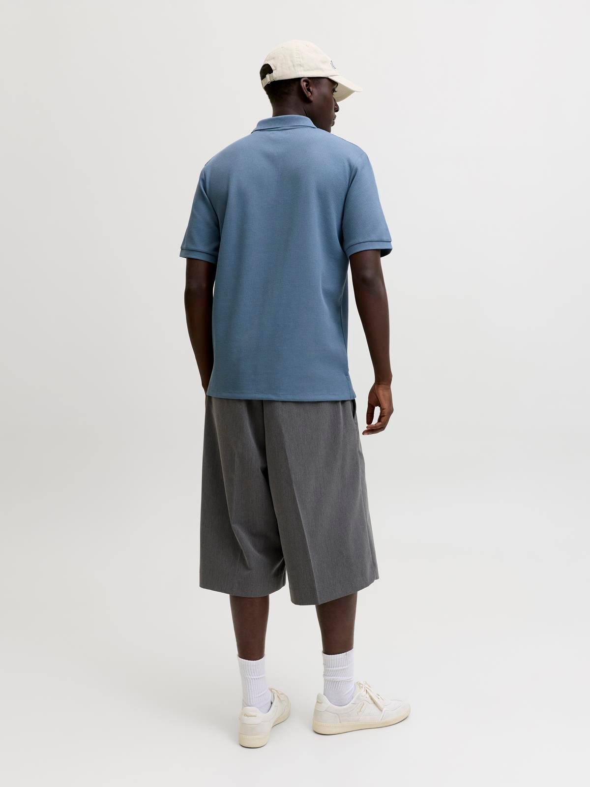 JJEAUSTIN ZIP POLO SS NOOS Blue Mirage