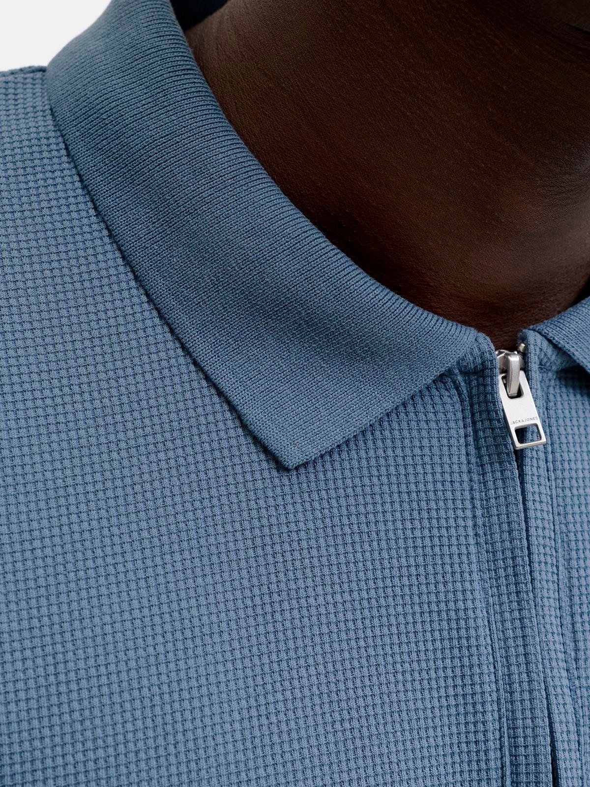 JJEAUSTIN ZIP POLO SS NOOS Blue Mirage