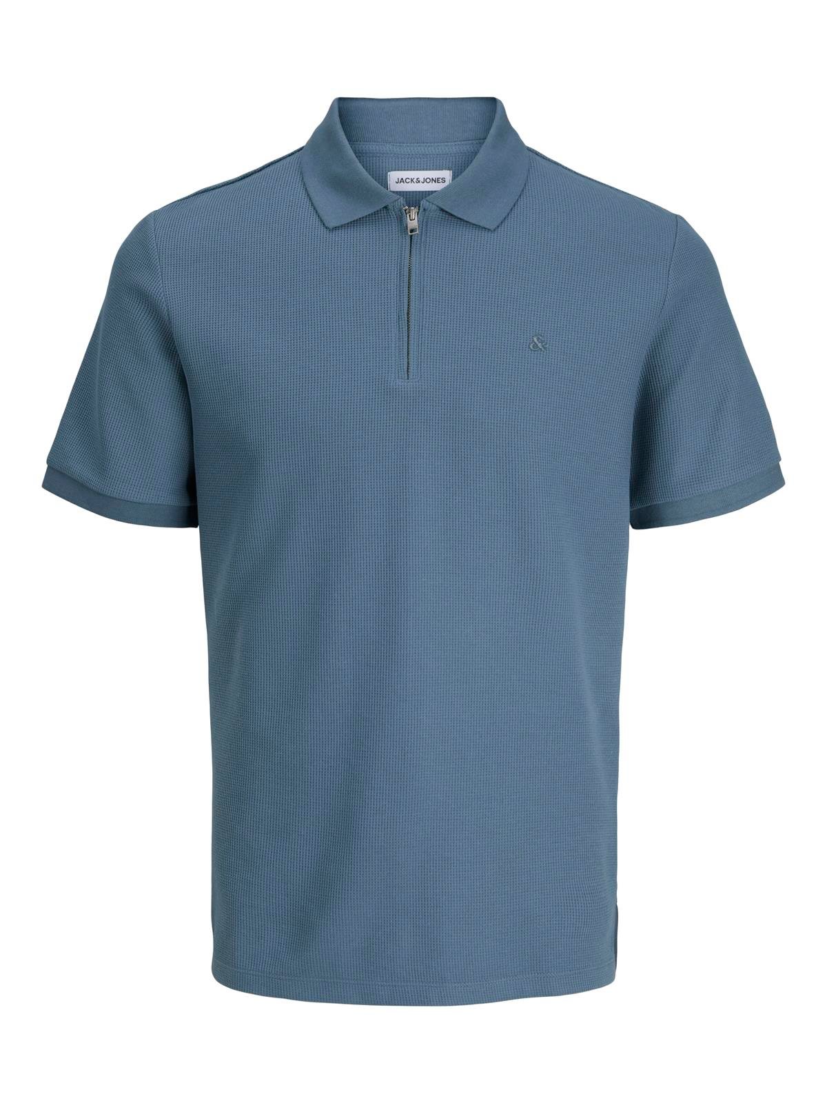 JJEAUSTIN ZIP POLO SS NOOS Blue Mirage