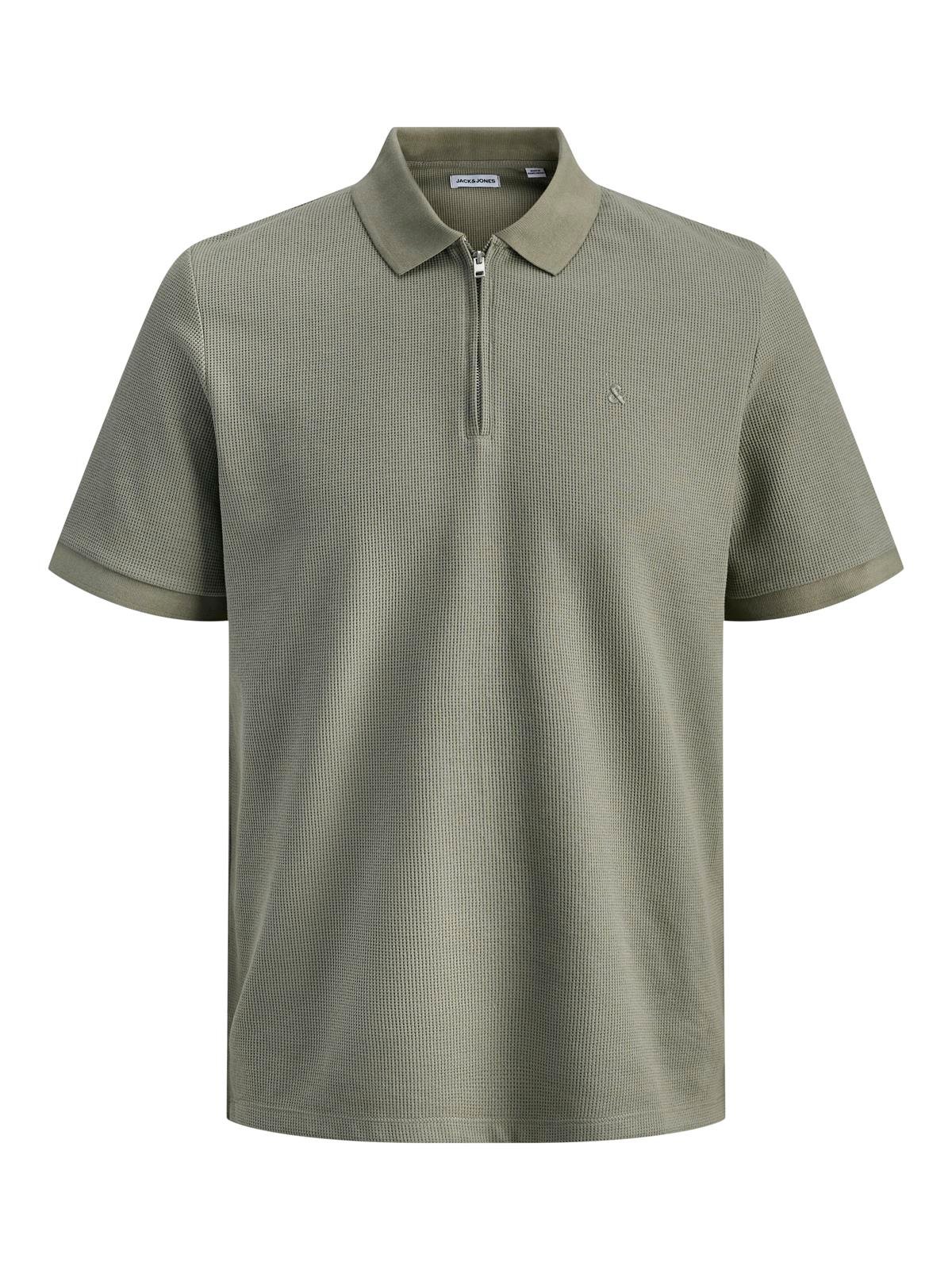 JJEAUSTIN ZIP POLO SS NOOS Vetiver