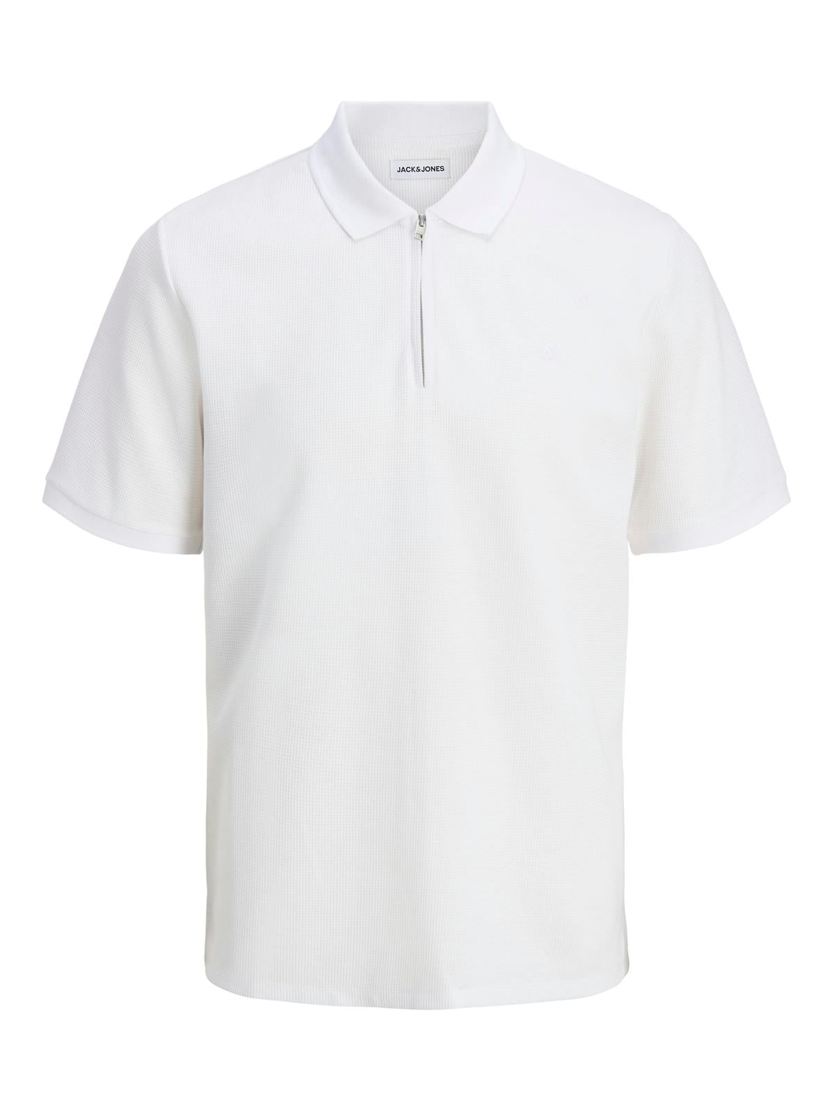 JJEAUSTIN ZIP POLO SS NOOS White