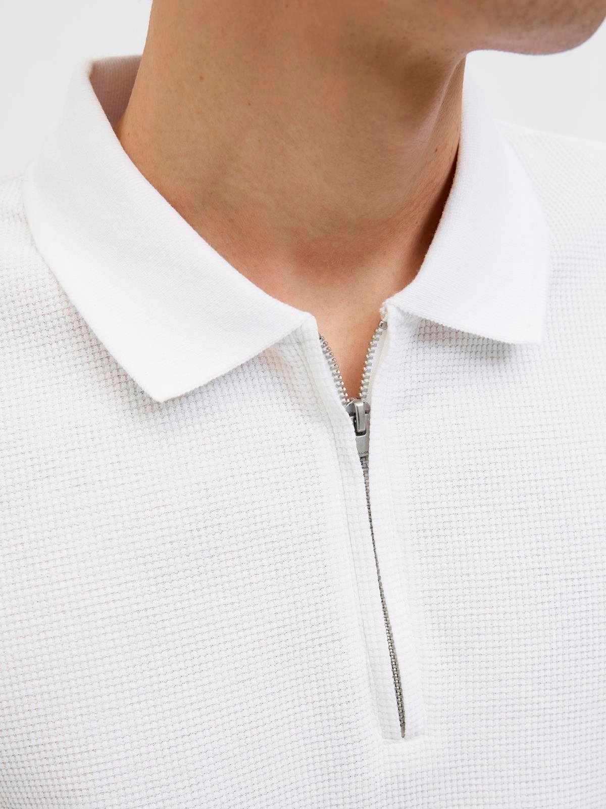 JJEAUSTIN ZIP POLO SS NOOS White
