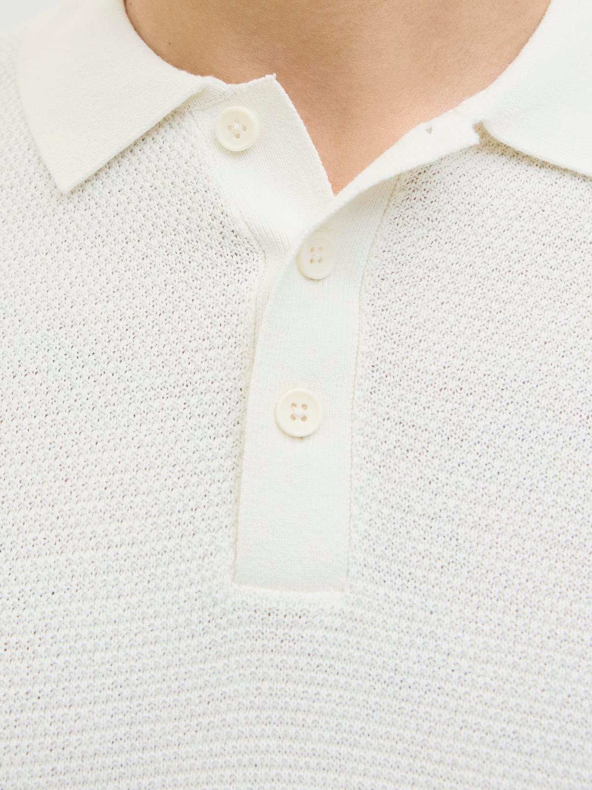 JJEGEORGE KNIT POLO LS SN Cloud Dancer