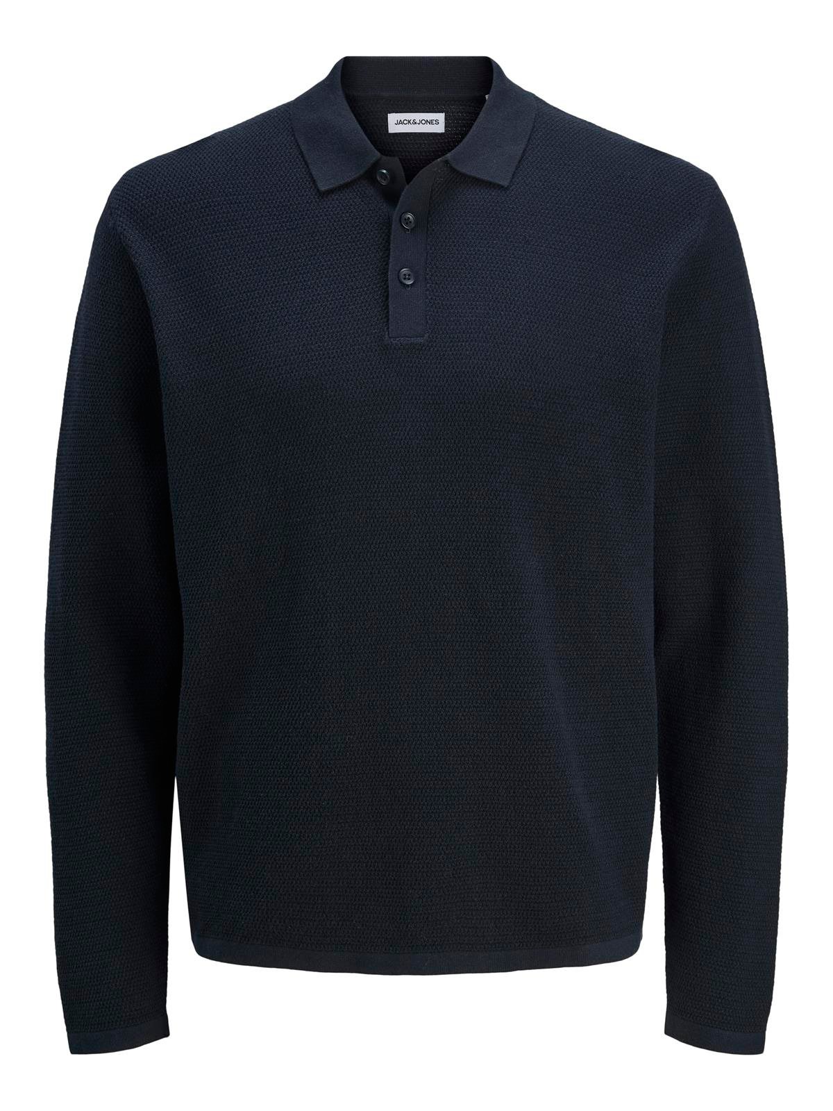JJEGEORGE KNIT POLO LS SN Navy Blazer