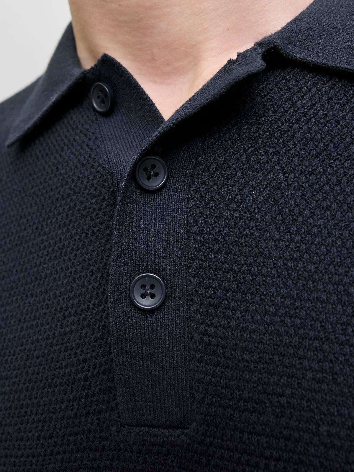 JJEGEORGE KNIT POLO LS SN Navy Blazer