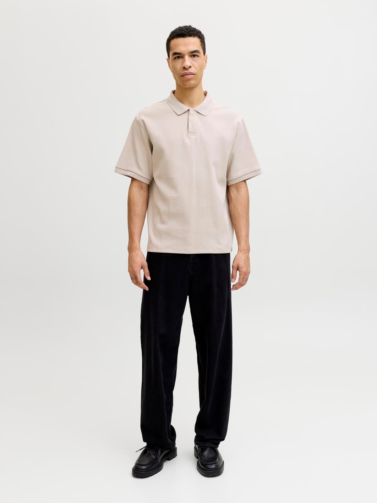 JJEHARRISON STRUCTURE POLO SS LN Moonbeam