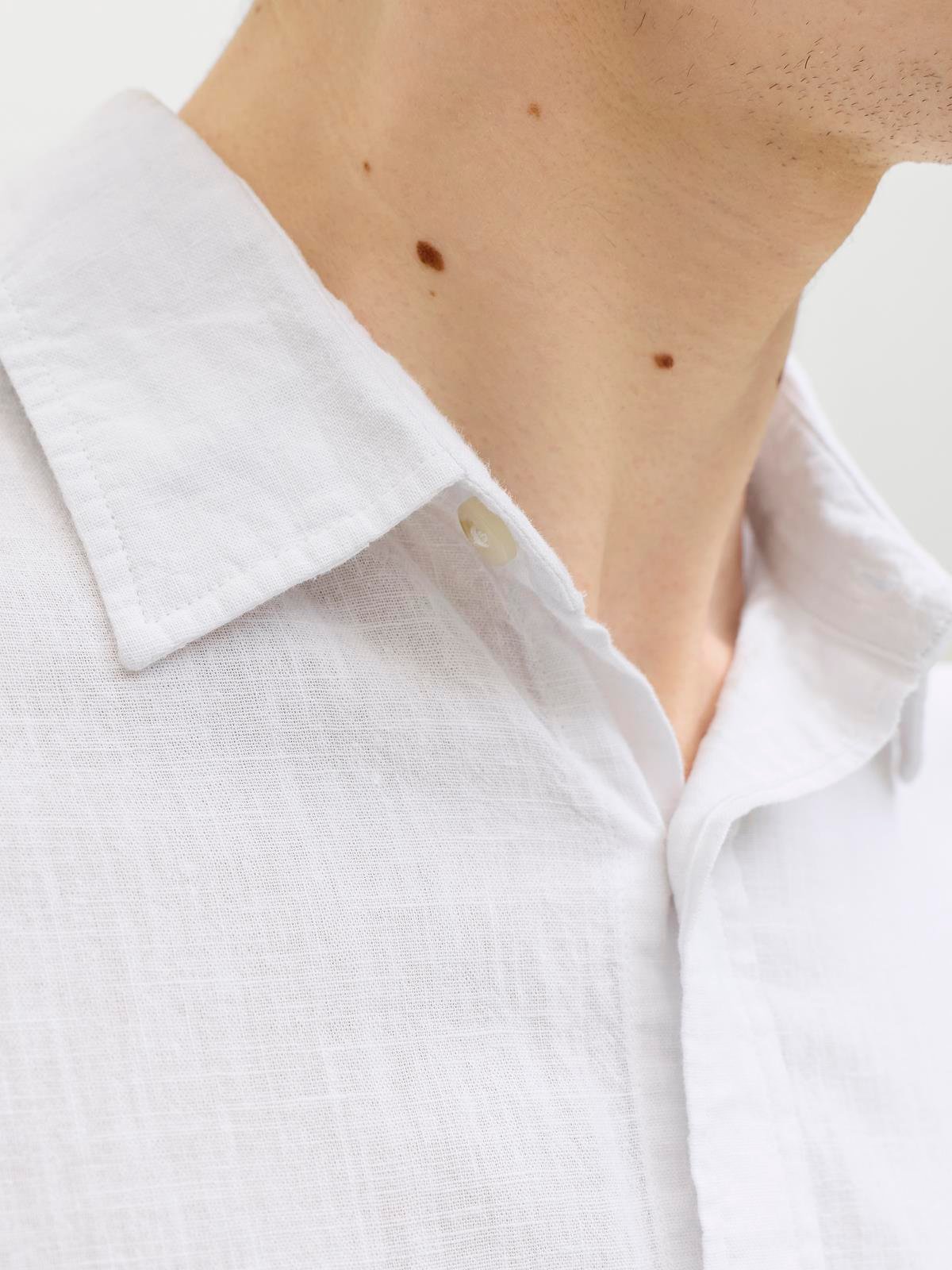 JJESUMMER LINEN BLEND SHIRT L/S SN White