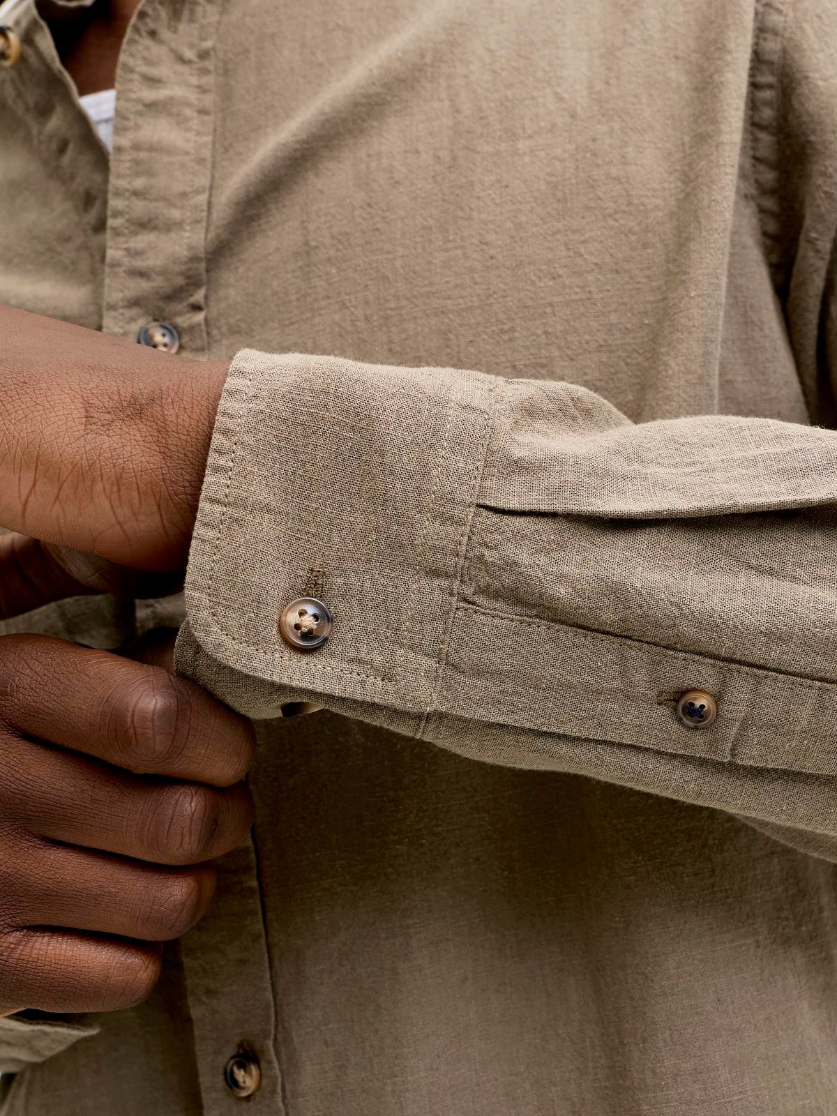 JJESUMMER LINEN BLEND SHIRT L/S SN Falcon