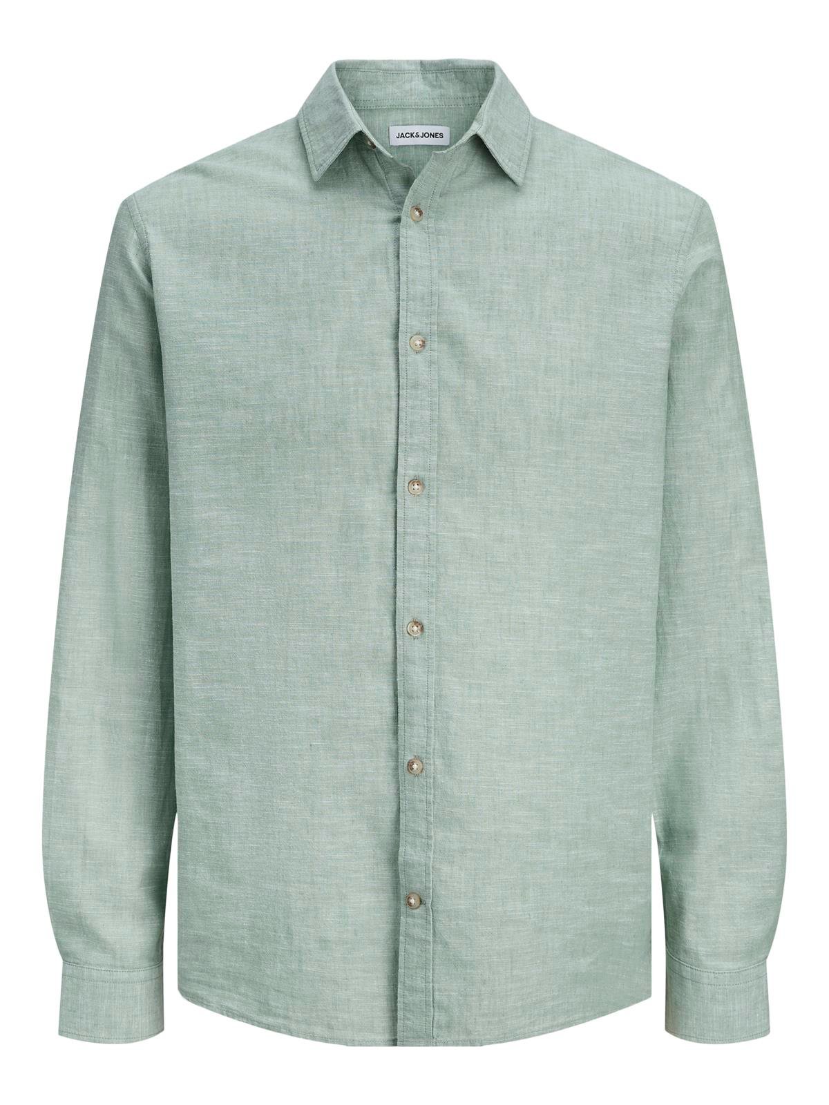 JJESUMMER LINEN BLEND SHIRT L/S SN GREEN