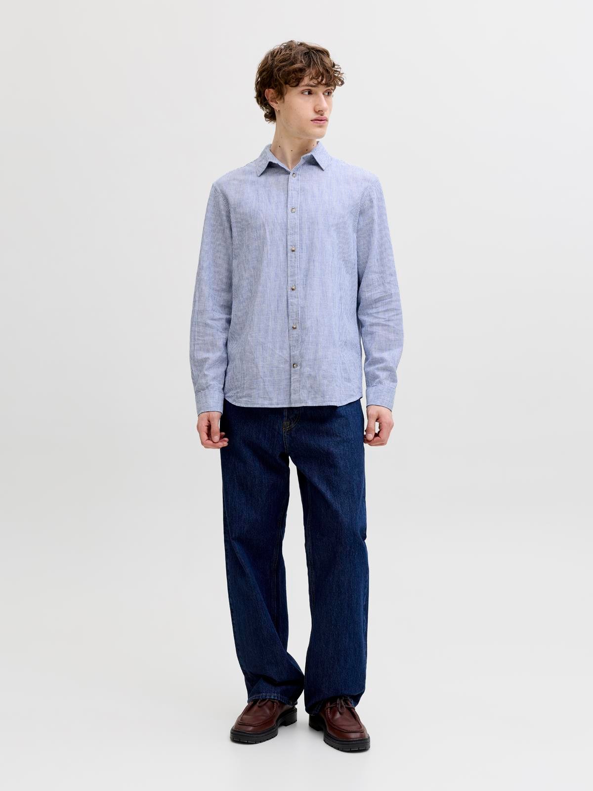 JJESUMMER LINEN BLEND SHIRT L/S SN Infinity