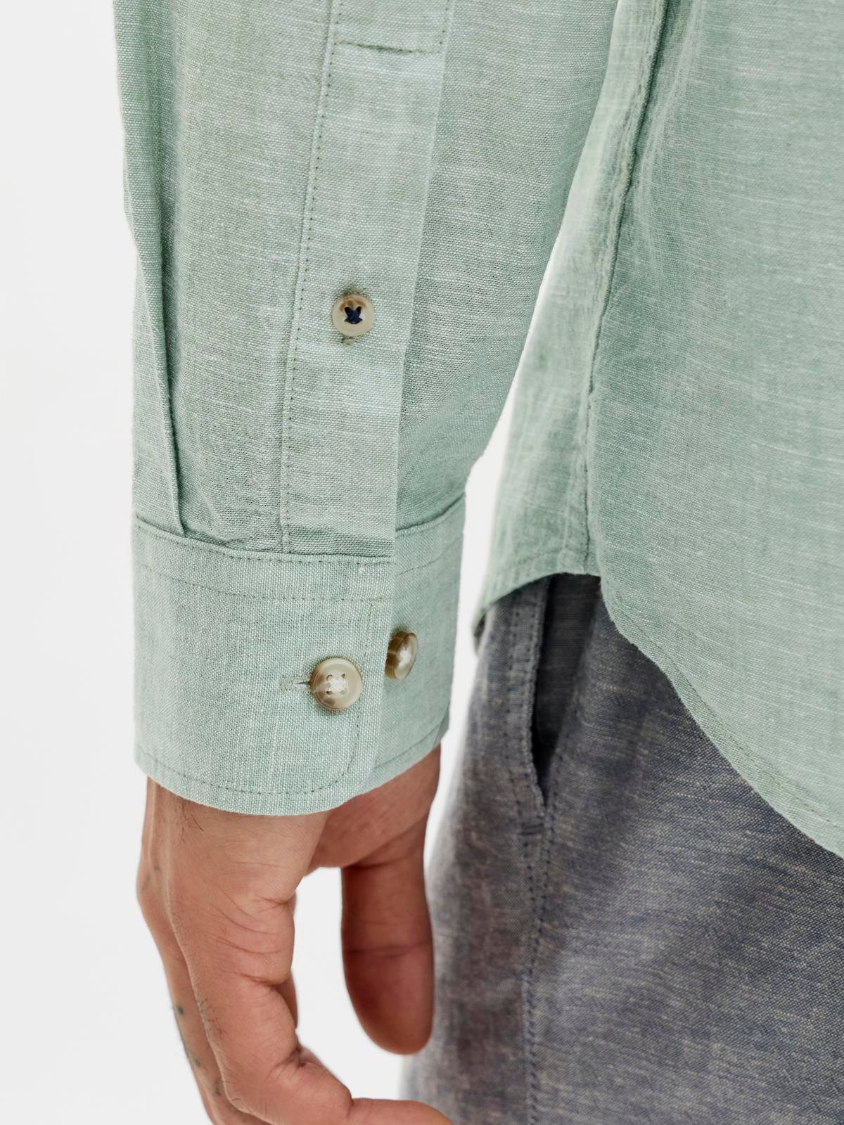 JJESUMMER LINEN BLEND SHIRT L/S SN GREEN