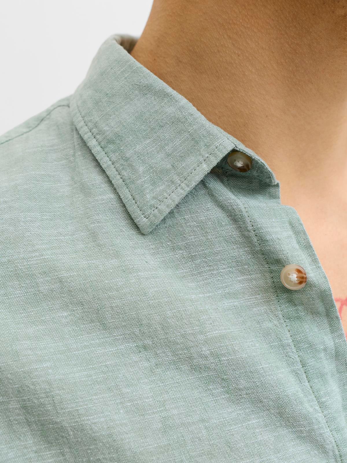 JJESUMMER LINEN BLEND SHIRT L/S SN GREEN