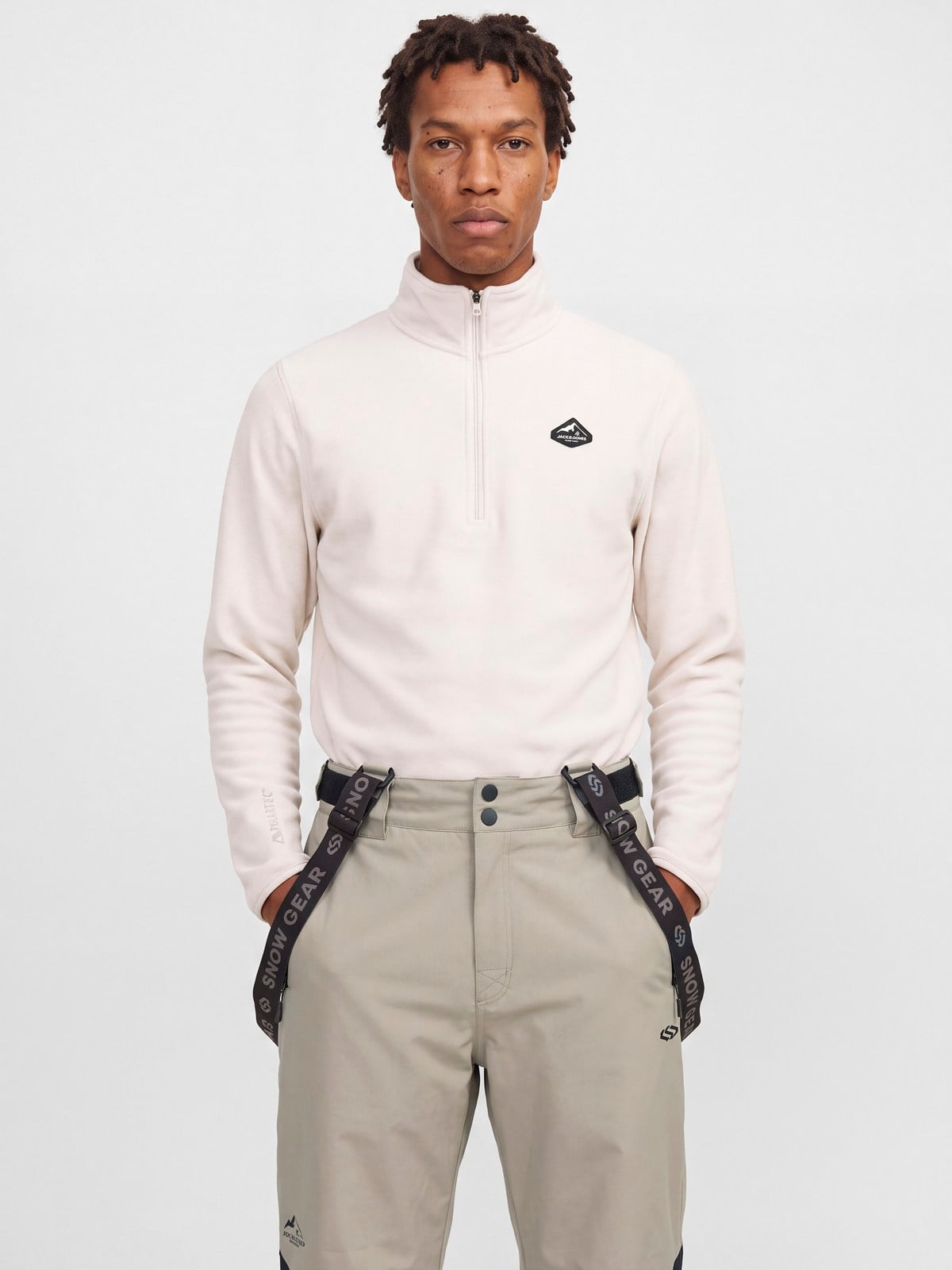 JJSTIGNES HIGH NECK HALF ZIP Moonbeam