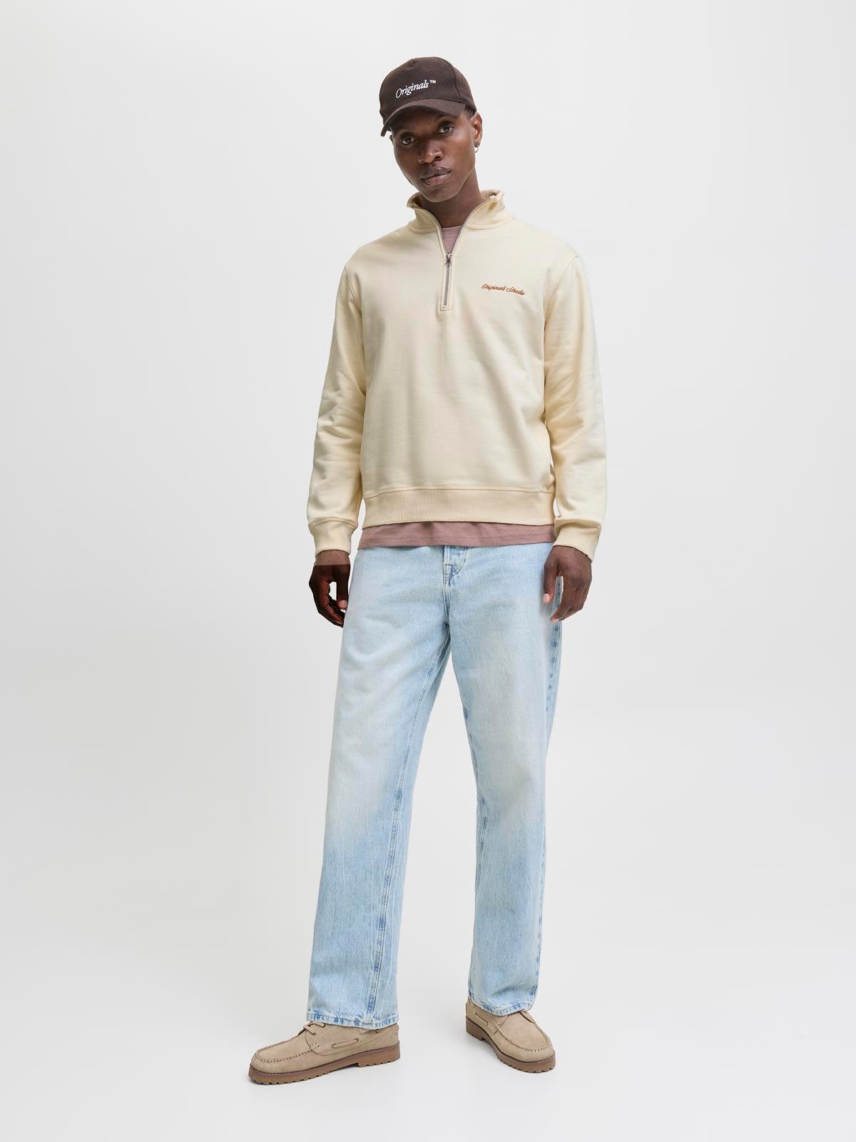 JORNORREBRO EMB SWEAT HIGH NECK NOOS Antique White