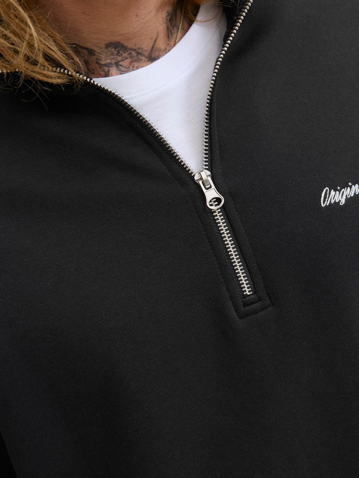 JORNORREBRO EMB SWEAT HIGH NECK NOOS Black