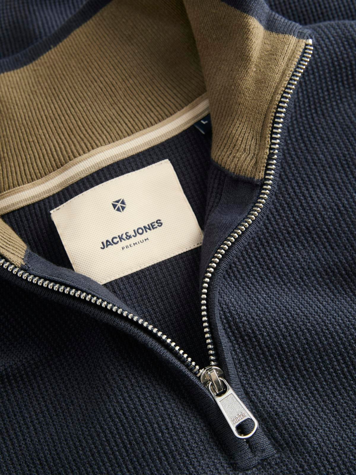 JPRBLUREX KNIT HALF ZIP LN Seaborne