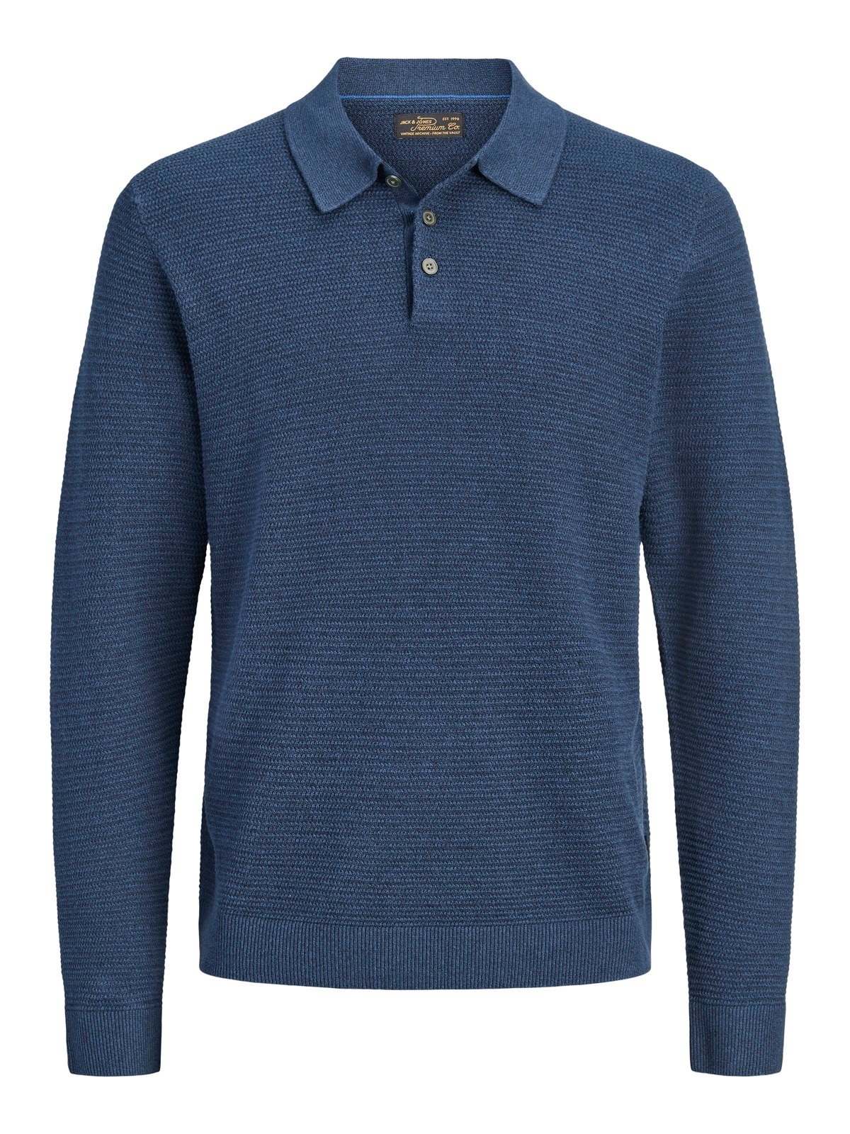 JPRBLURILEY KNIT POLO LS Blue