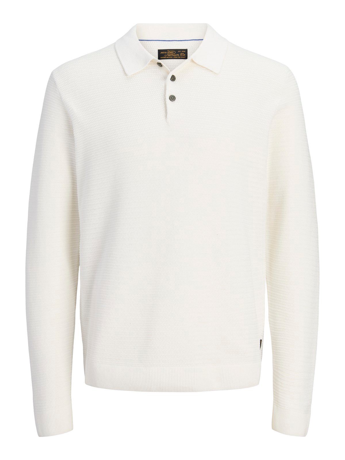 JPRBLURILEY KNIT POLO LS Cloud Dancer