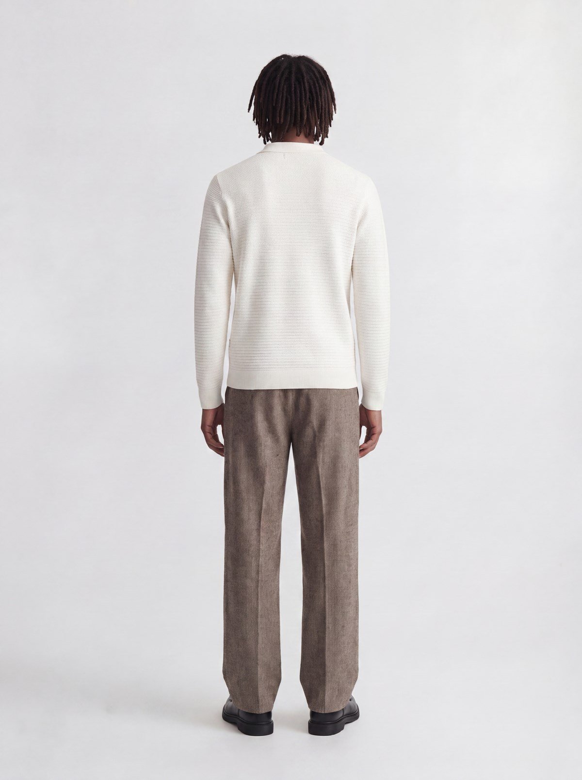 JPRBLURILEY KNIT POLO LS Cloud Dancer