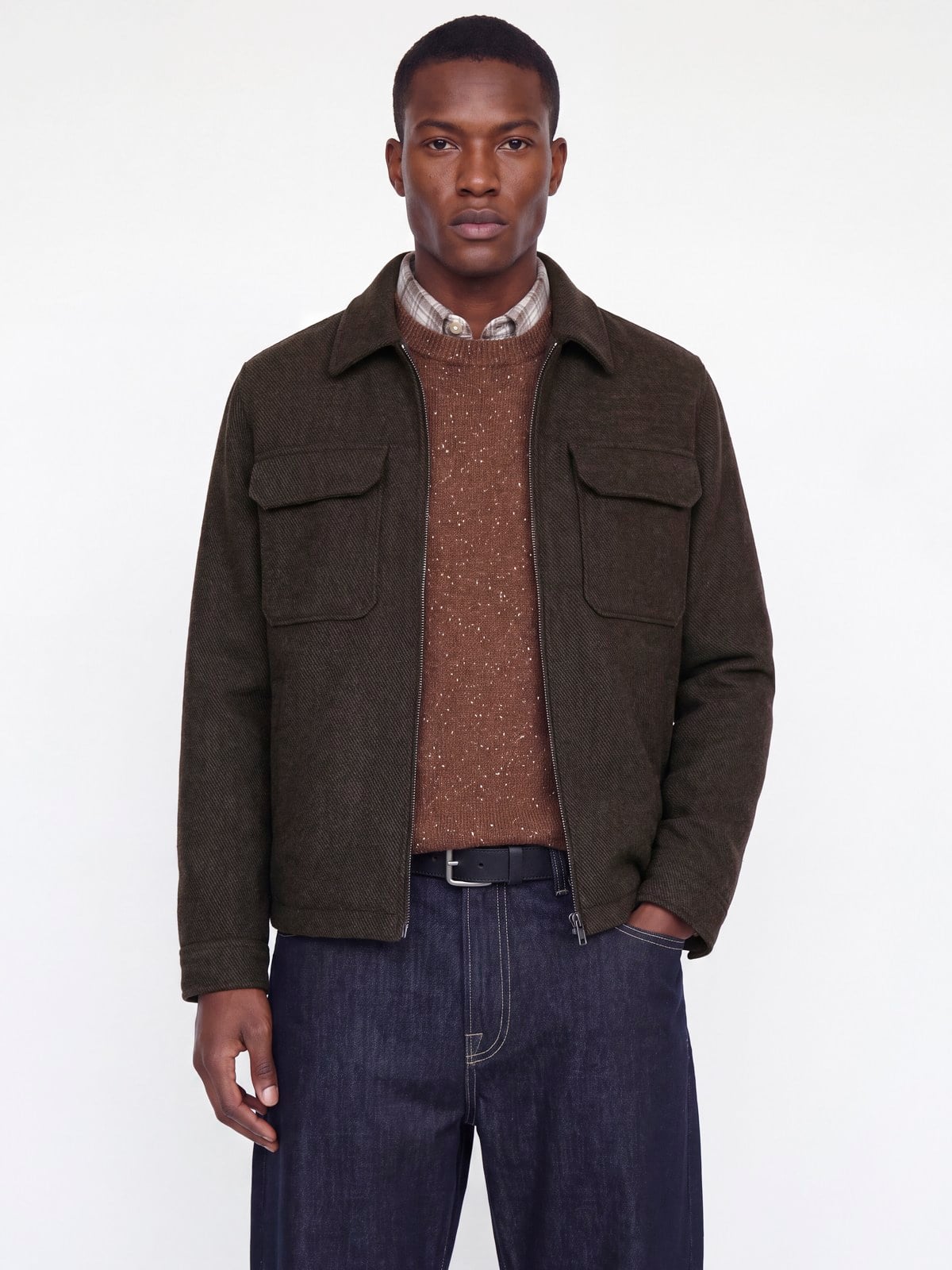 JPRBLUWAKEFIELD WOOL BLEND JACKET SN BROWN