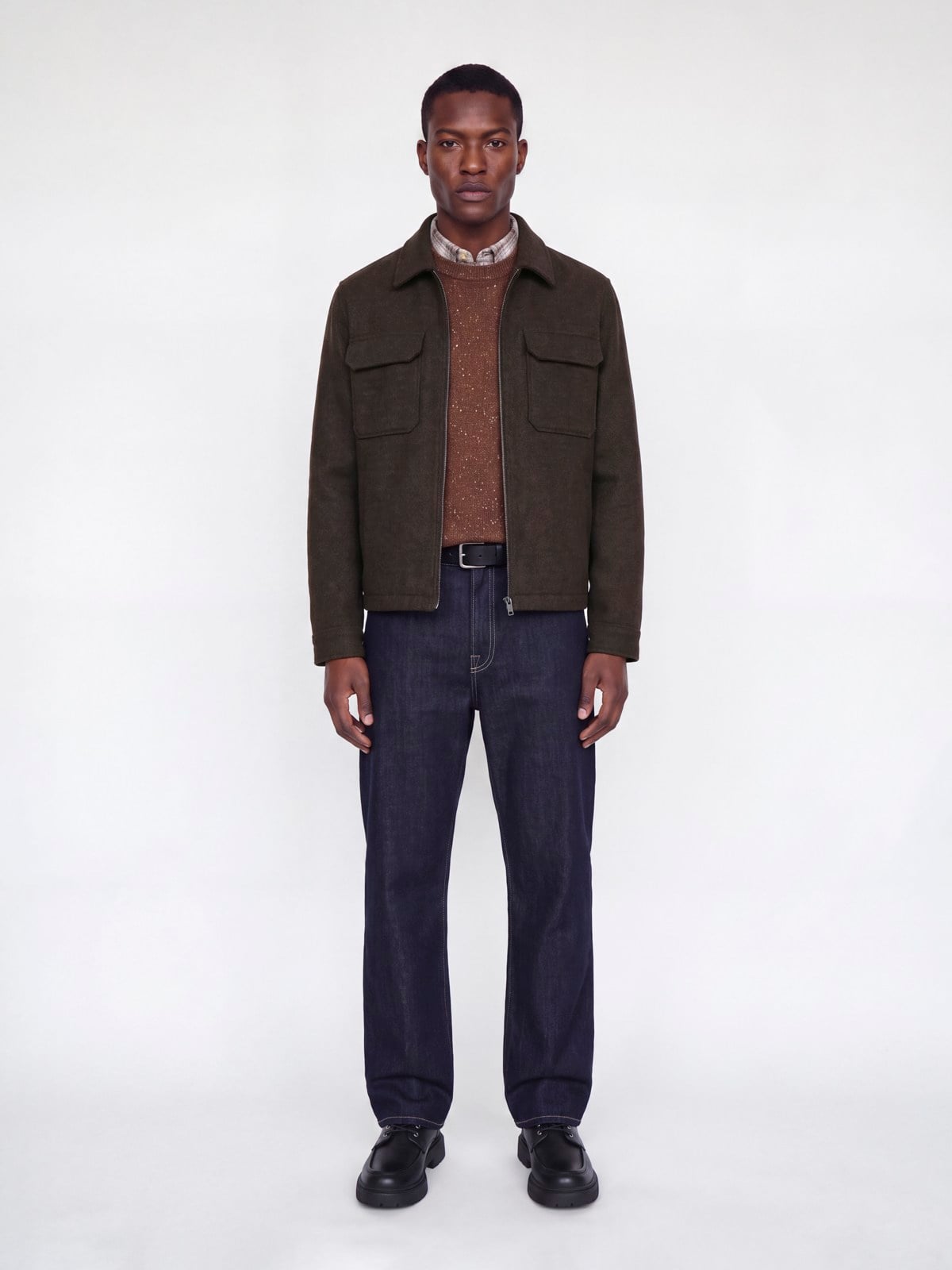 JPRBLUWAKEFIELD WOOL BLEND JACKET SN BROWN