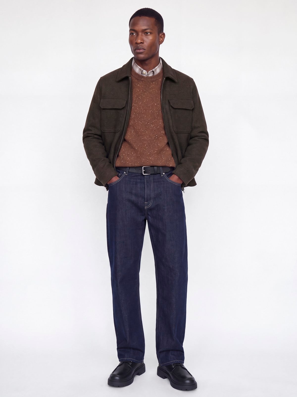 JPRBLUWAKEFIELD WOOL BLEND JACKET SN BROWN