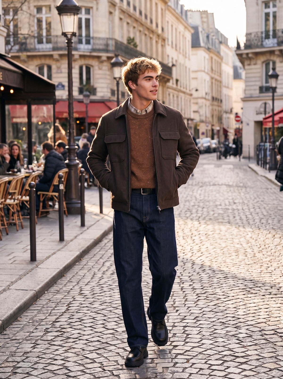 JPRBLUWAKEFIELD WOOL BLEND JACKET SN BROWN