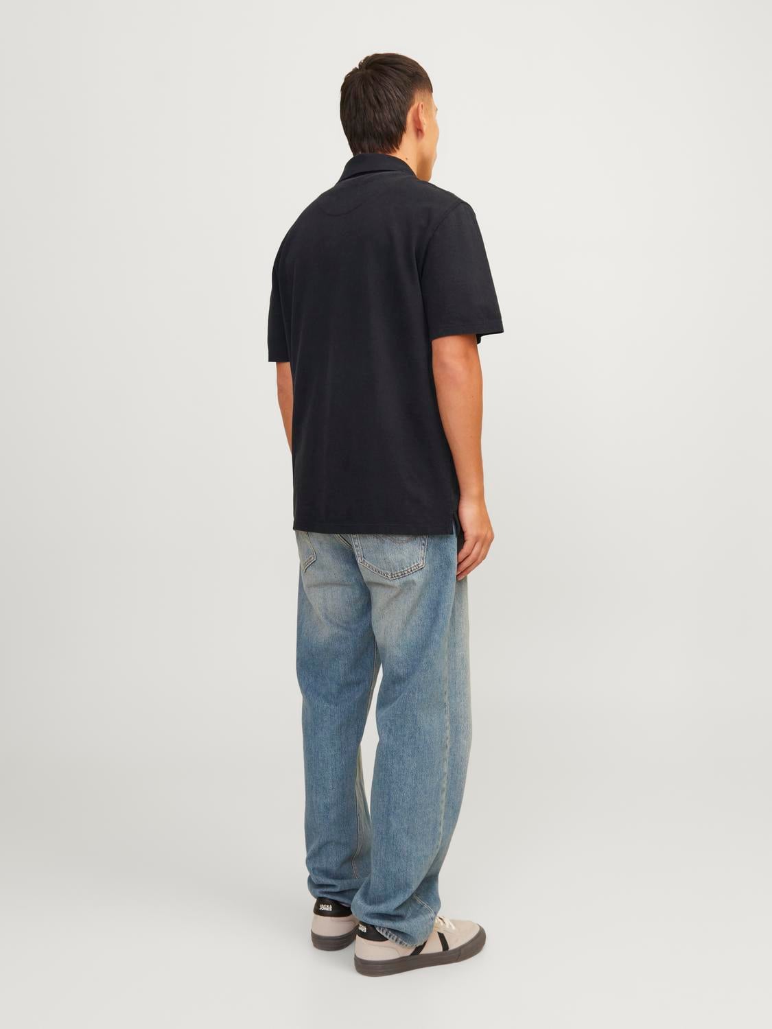 JPRBLUWILLIAM WASH SS POLO SN Black