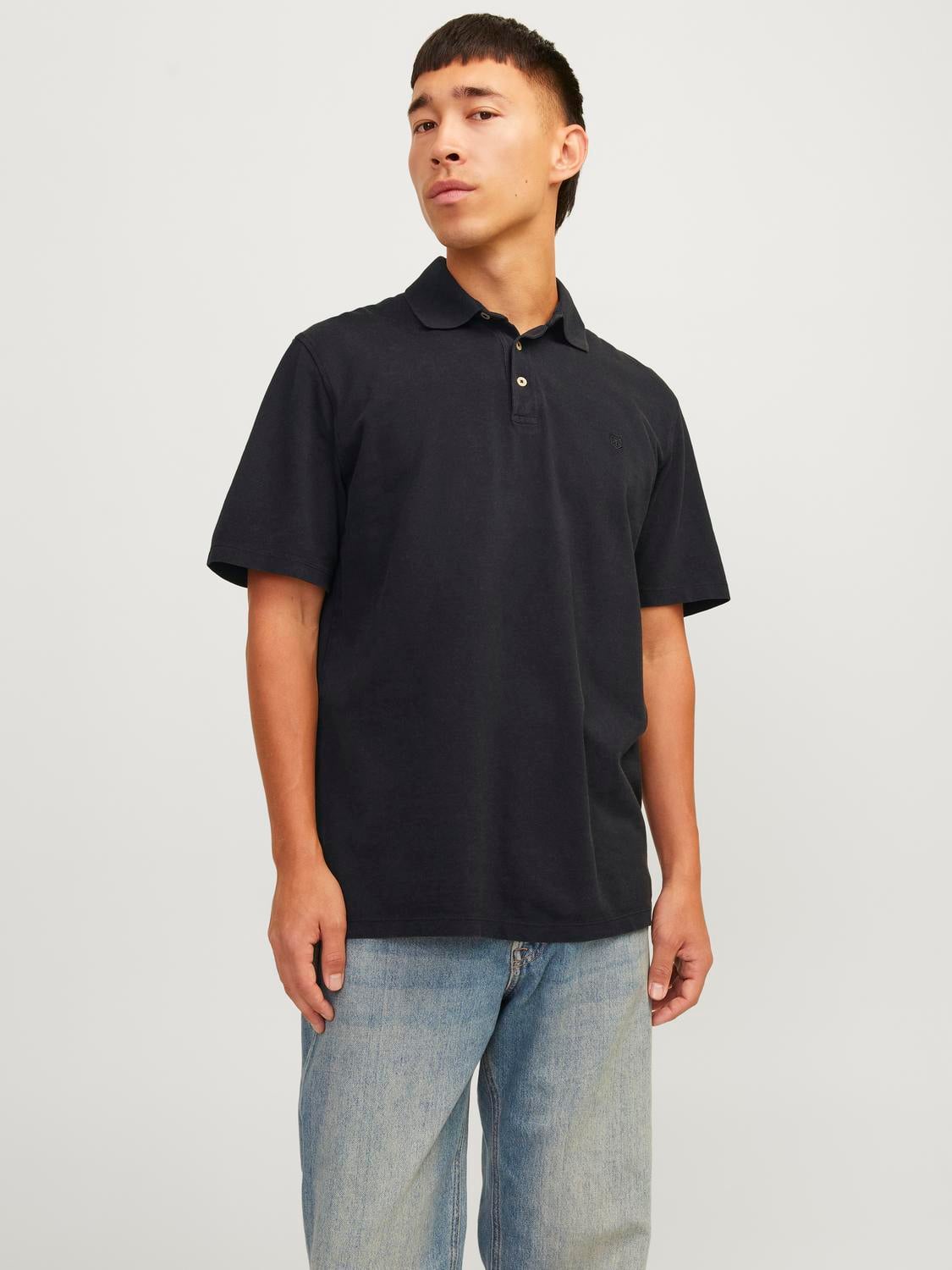 JPRBLUWILLIAM WASH SS POLO SN Black