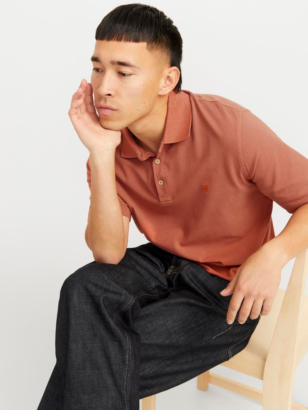 JPRBLUWILLIAM WASH SS POLO SN Redwood