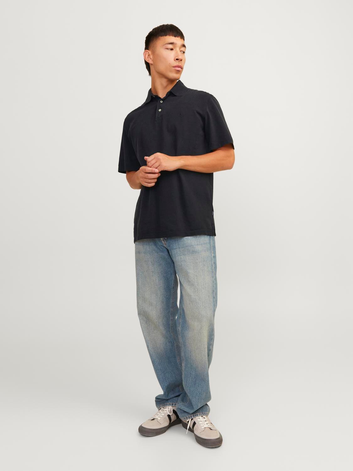 JPRBLUWILLIAM WASH SS POLO SN Black
