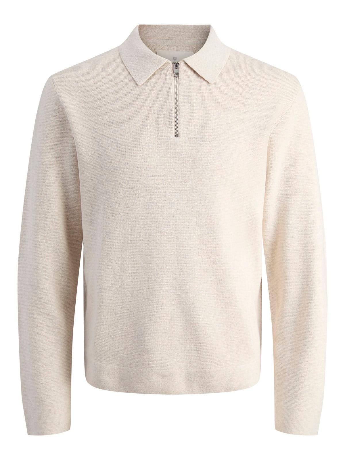 JPRMILANO STITCH KNIT ZIP POLO SN Cloud Dancer